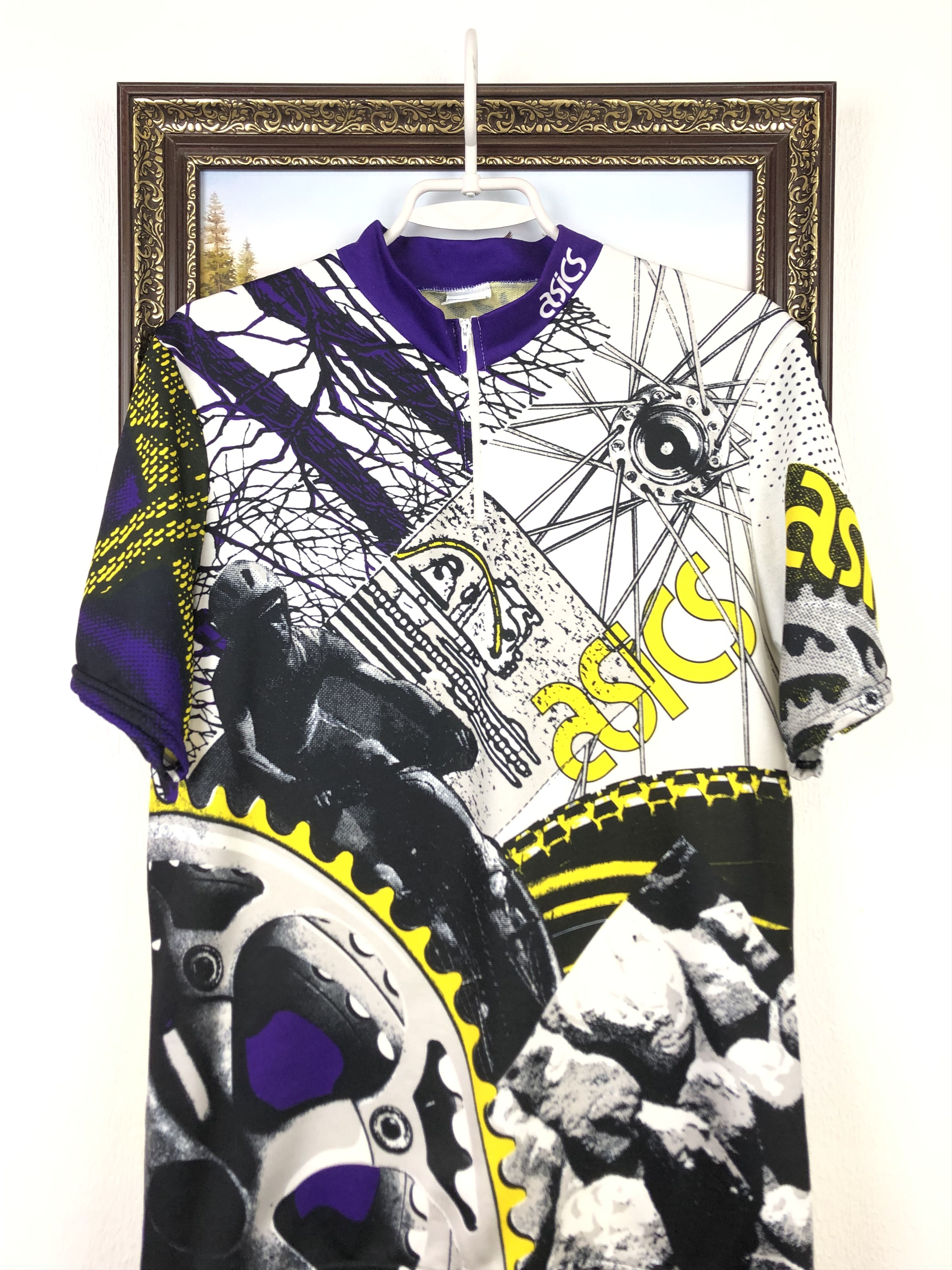 Vintage Vintage 90's Cycling Jersey Over Print Asics Rare Shirt Size US XL / EU 56 / 4 - 2 Thumbnail