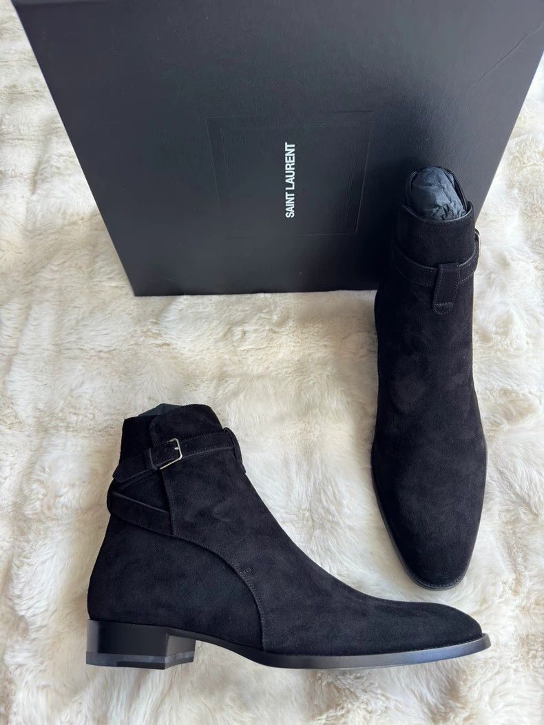 Saint Laurent Paris Saint Laurent YSL Suede Buckle Boots - dmc Size US 10 / EU 43 - 1 Thumbnail