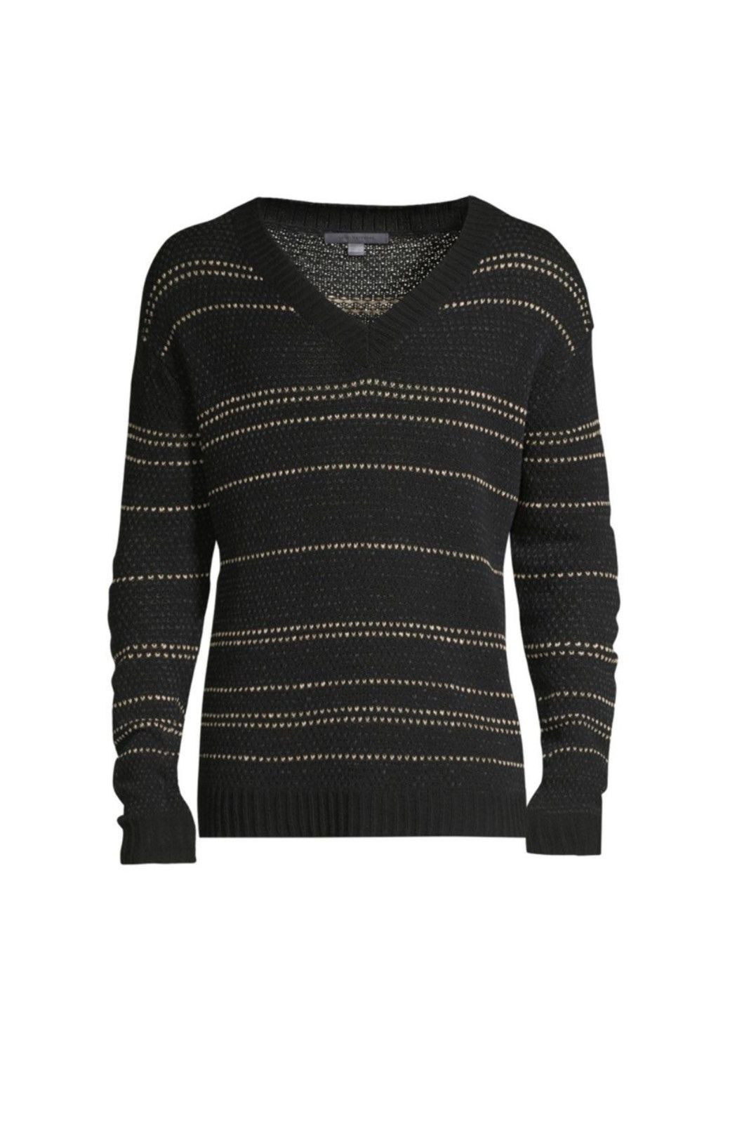 John Varvatos Jacquard stripe Knit Long Sleeve V-Neck Sweater Size medium. Size US M / EU 48-50 / 2 - 5 Thumbnail