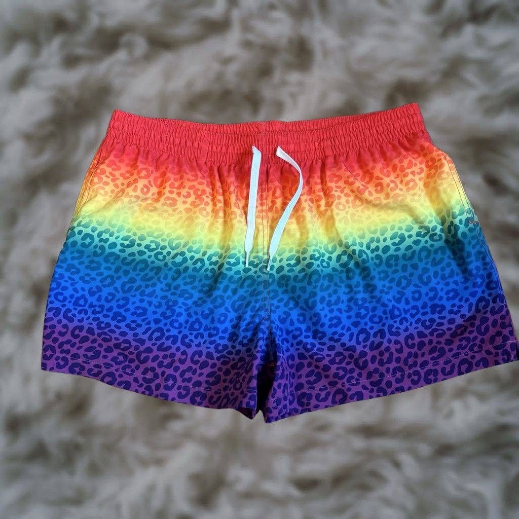 Chubbies Chubbies Mens Swim Trunks 4" Pride Rainbow Leopard Classic XL Size US 36 / EU 52 - 1 Thumbnail