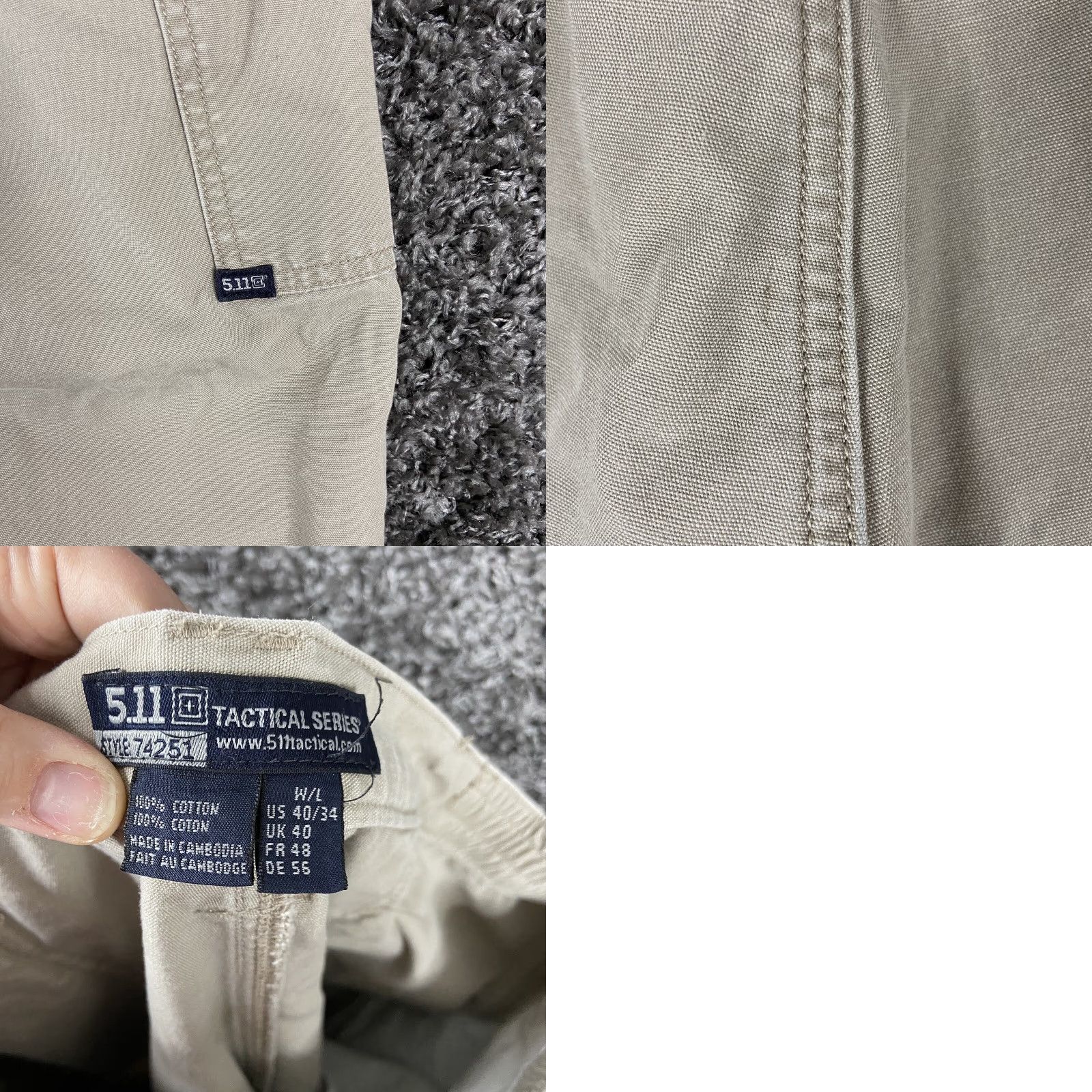 Vintage 5.11 Tactical Cargo Pants Adult 38x30 Beige Size US 38 / EU 54 - 8 Thumbnail