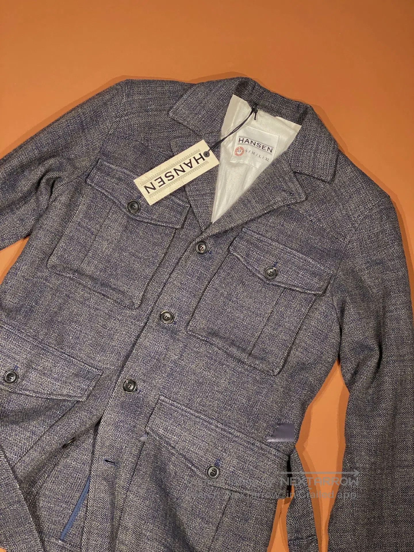 HANSEN Garments HANSEN Gray Wave Pattern Hunting Jacket. Size US M / EU 48-50 / 2 - 4 Thumbnail