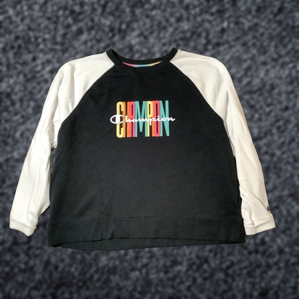 Champion Champion Athleticwear Shirt 2XL Black Womens Long Sleeve Pullover Crew Neck Active Top Regular Fit Size XXL / US 16-18 / IT 52-54 - 1 Thumbnail