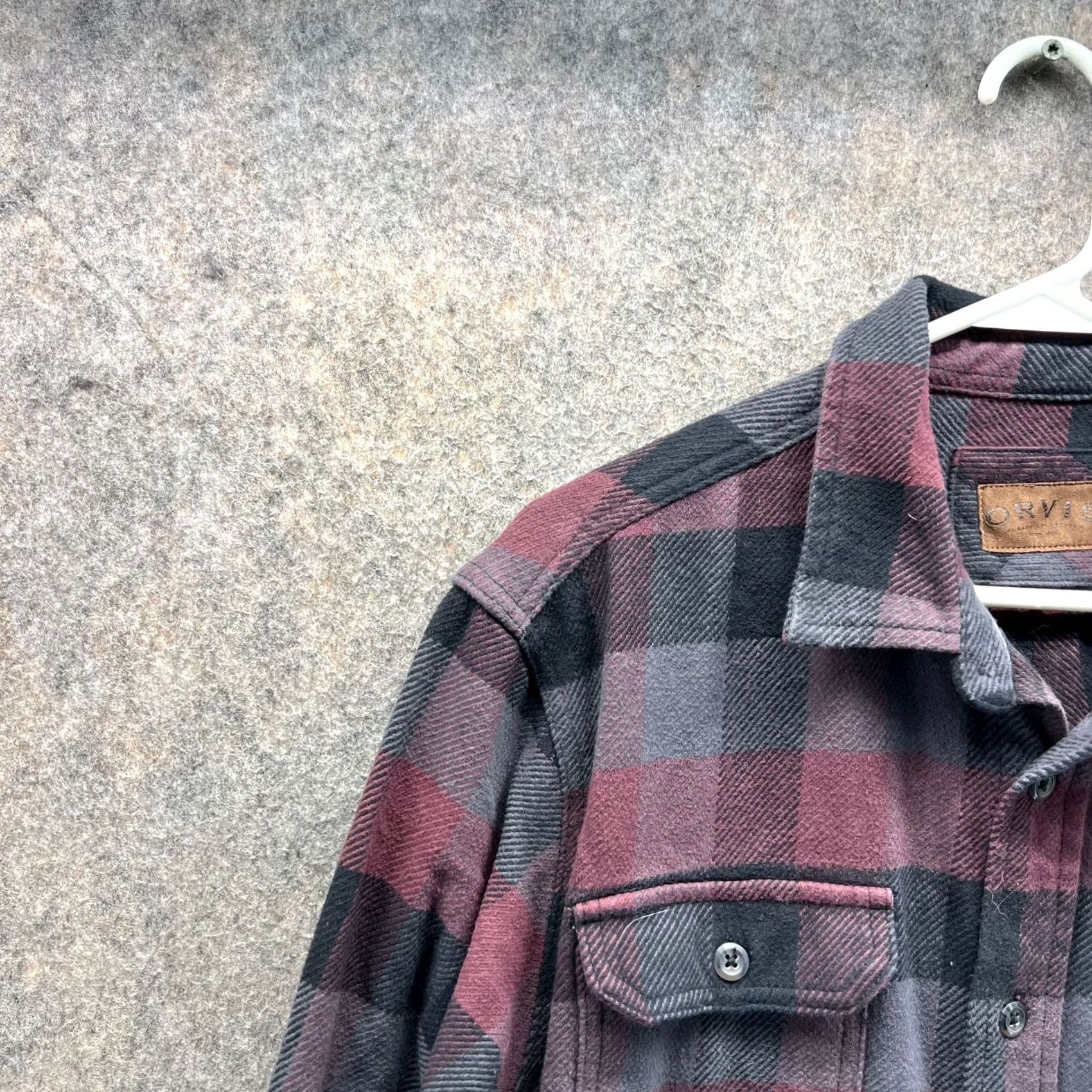 Orvis Orvis Shirt Men Medium Purple Button-Down Cotton Flannel Shacket Plaid Winter Size US M / EU 48-50 / 2 - 7 Thumbnail