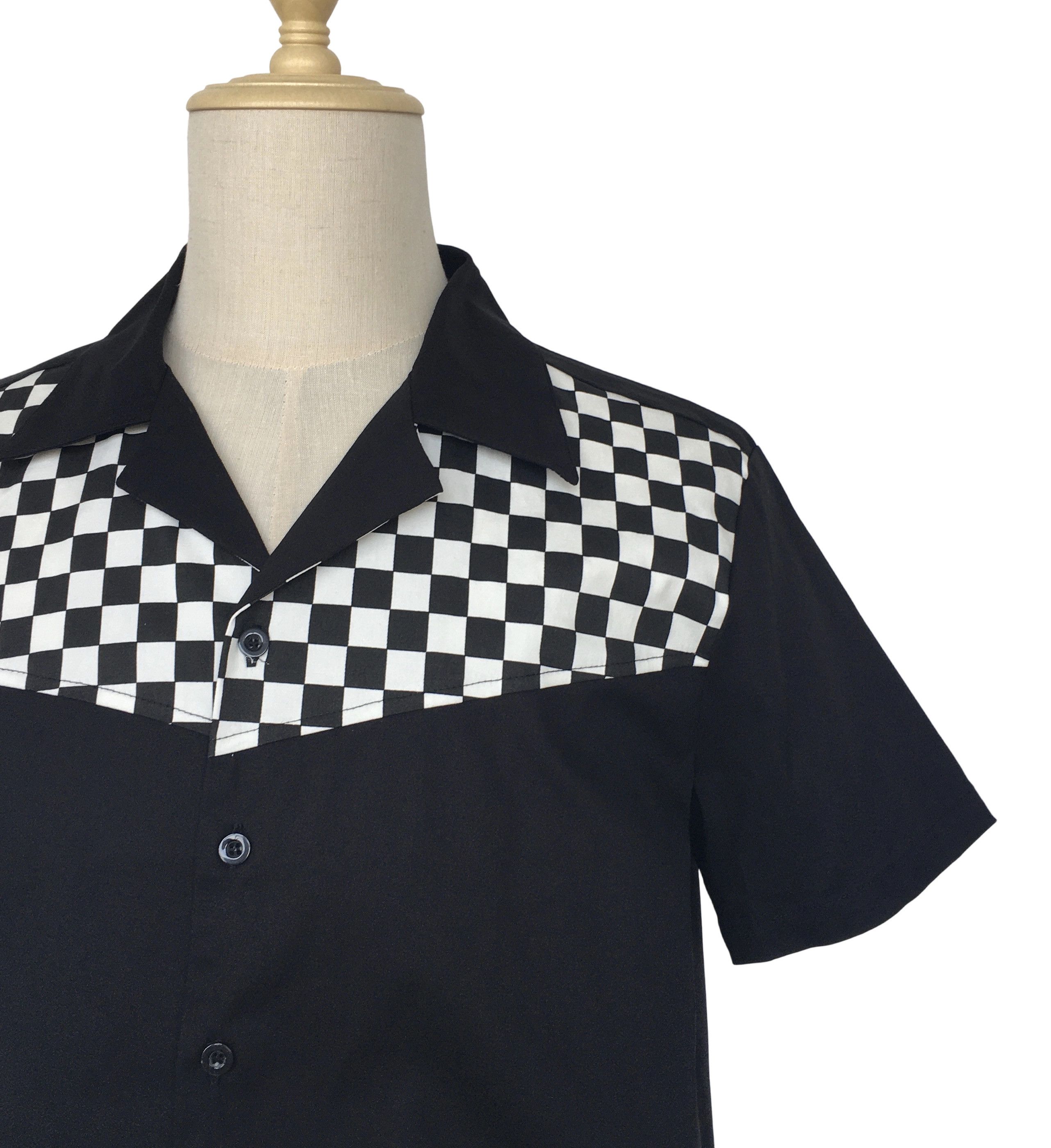 Other Black Men Shirts Vintage Style Contrast Mosaic Print Size US XXL / EU 58 / 5 - 7 Thumbnail