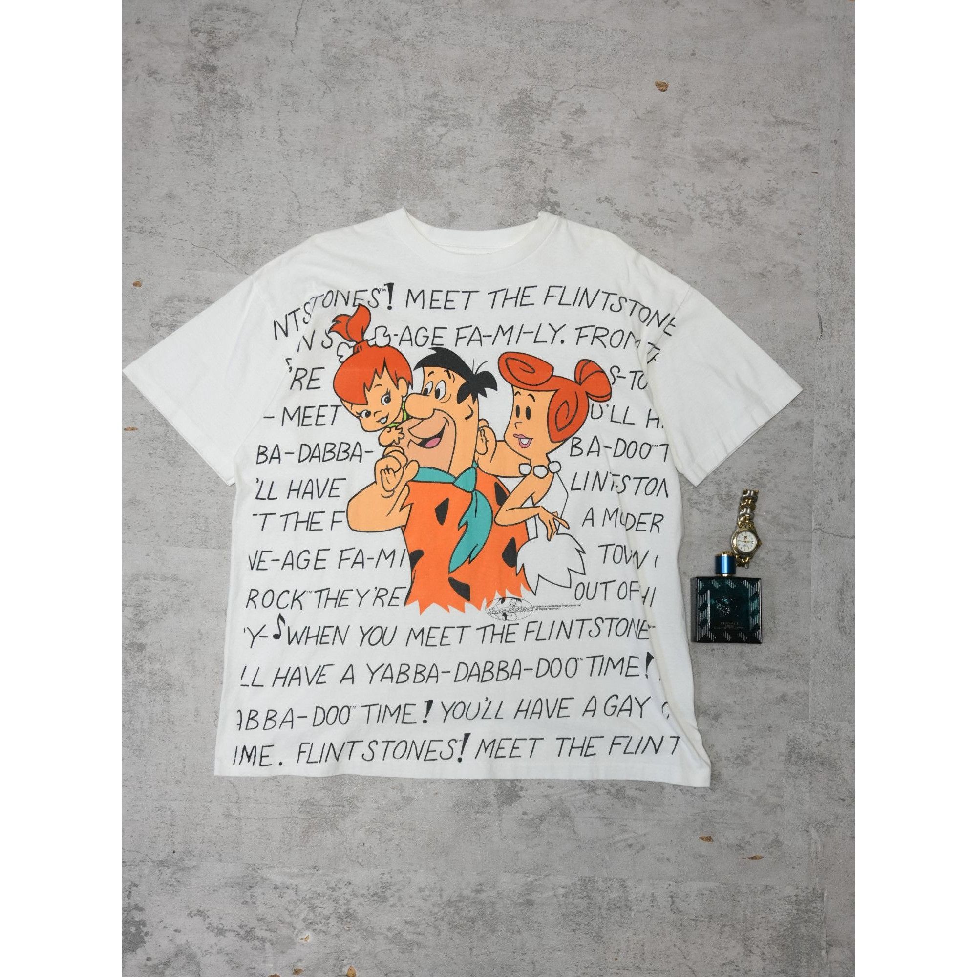 Vintage Rare Vintage 1994 Flinstones All Over Print Graphic T Size US XL / EU 56 / 4 - 1 Thumbnail