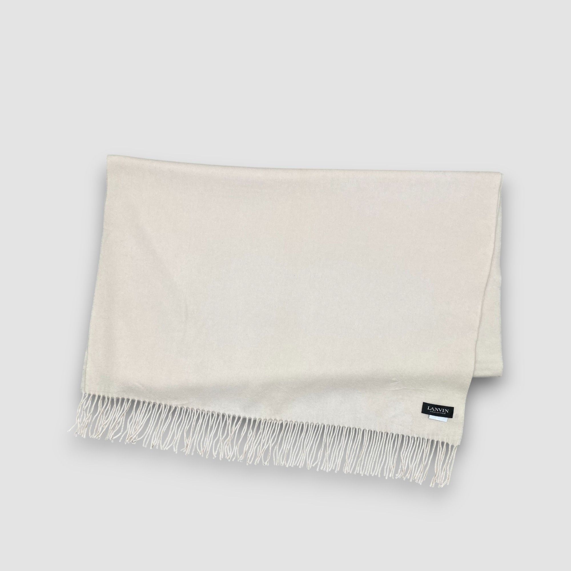 Lanvin Vintage Lanvin Scarf Muffler Wool Cashmere Fringe Scarves Size ONE SIZE - 2 Thumbnail