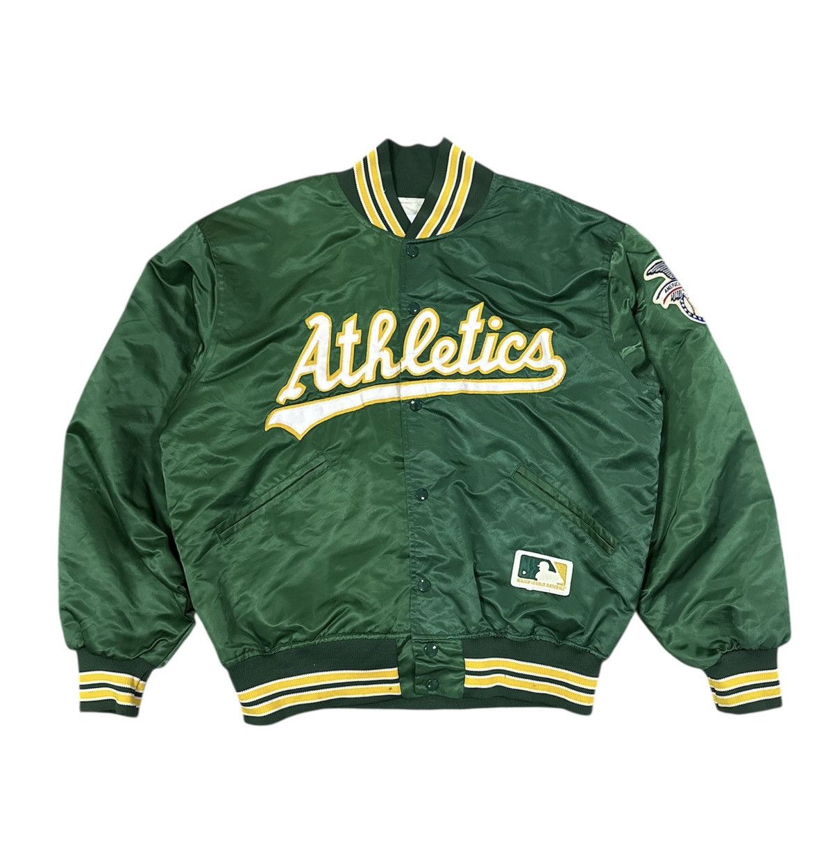 Vintage vintage 90s Oakland Athletics MLB varsity jack Size US L / EU 52-54 / 3 - 1 Thumbnail