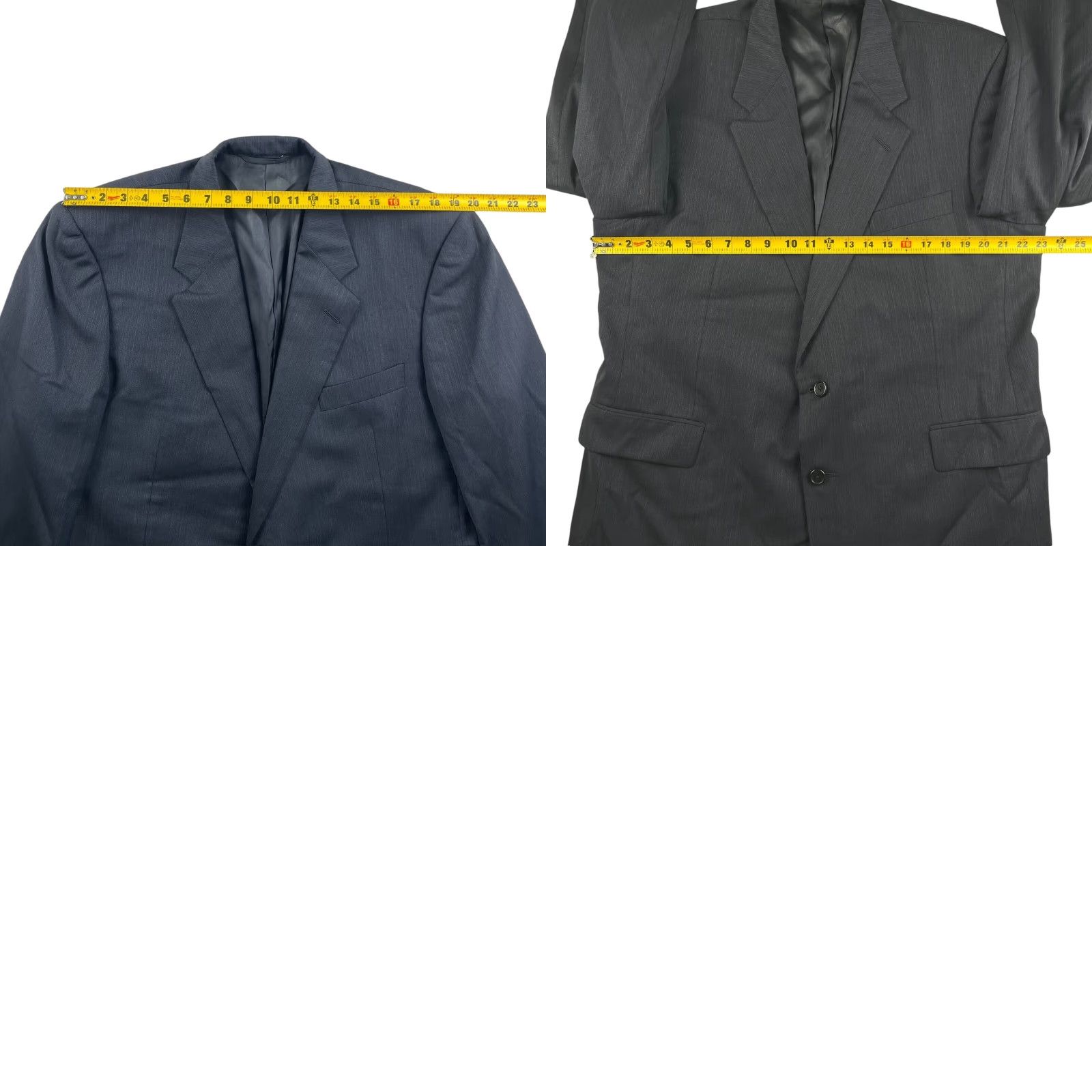 Vintage VINTAGE Hickey Freeman Men’s Blazer Jacket 46R Wool Blue/Gray Two-Button 2-Button Single-Vented Notch Lapel Mens Size 46R - 8 Thumbnail
