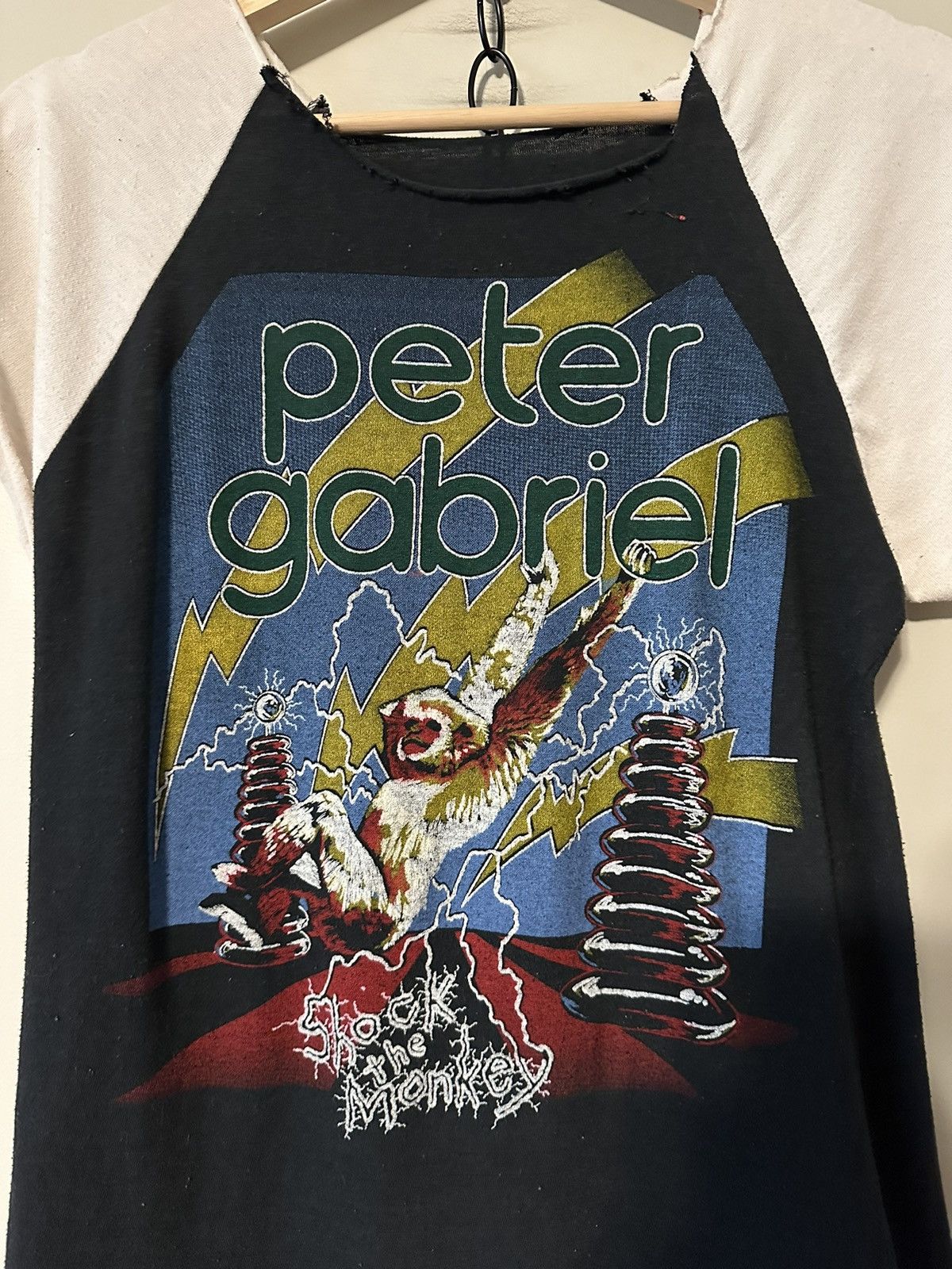 Band Tees × Vintage Vintage 1982 Peter Gabriel Shock The Monkey Concert T-shirt Size US S / EU 44-46 / 1 - 4 Thumbnail