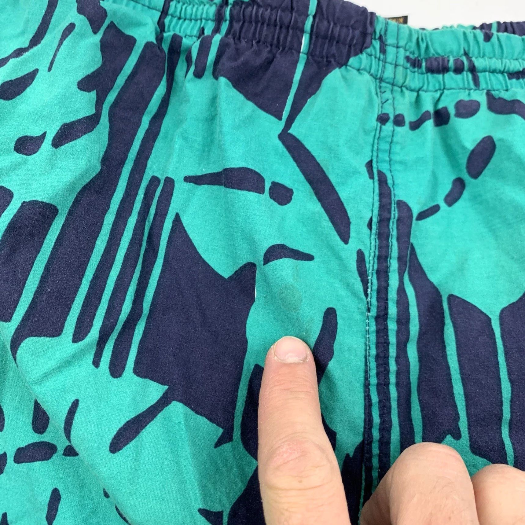 Eddie Bauer VINTAGE Eddie Bauer Swim Trunks Men L Teal Blue Hawaiian Floral Swimsuit Trunks Size US 33 - 2 Thumbnail