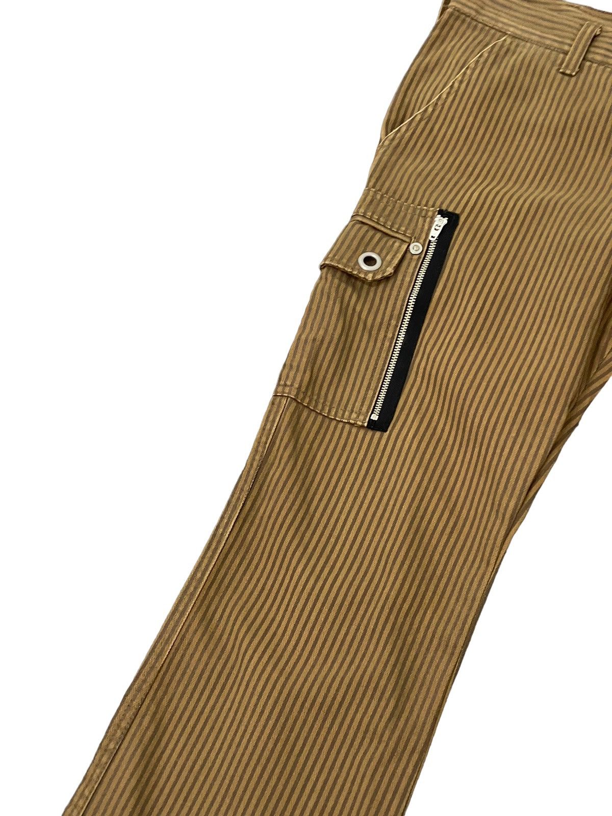 Japanese Brand Flare Cargo Semantic Design Striped Faded Boot Cut 7🟦3 Size US 31 - 6 Thumbnail