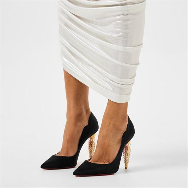 Christian Louboutin Lipstrass Crêpe Crystal-Embellished Pumps Size US 6 / IT 36 - 2 Thumbnail
