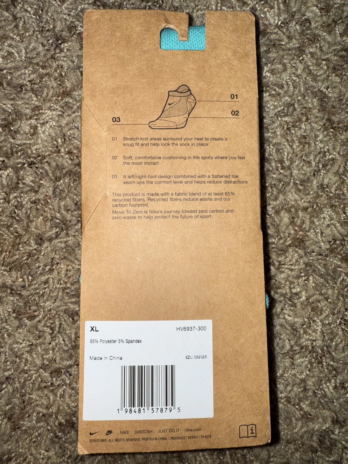 Nike Nike Running Midweight No-Show Socks (1 Pair) Sample Size ONE SIZE - 3 Thumbnail