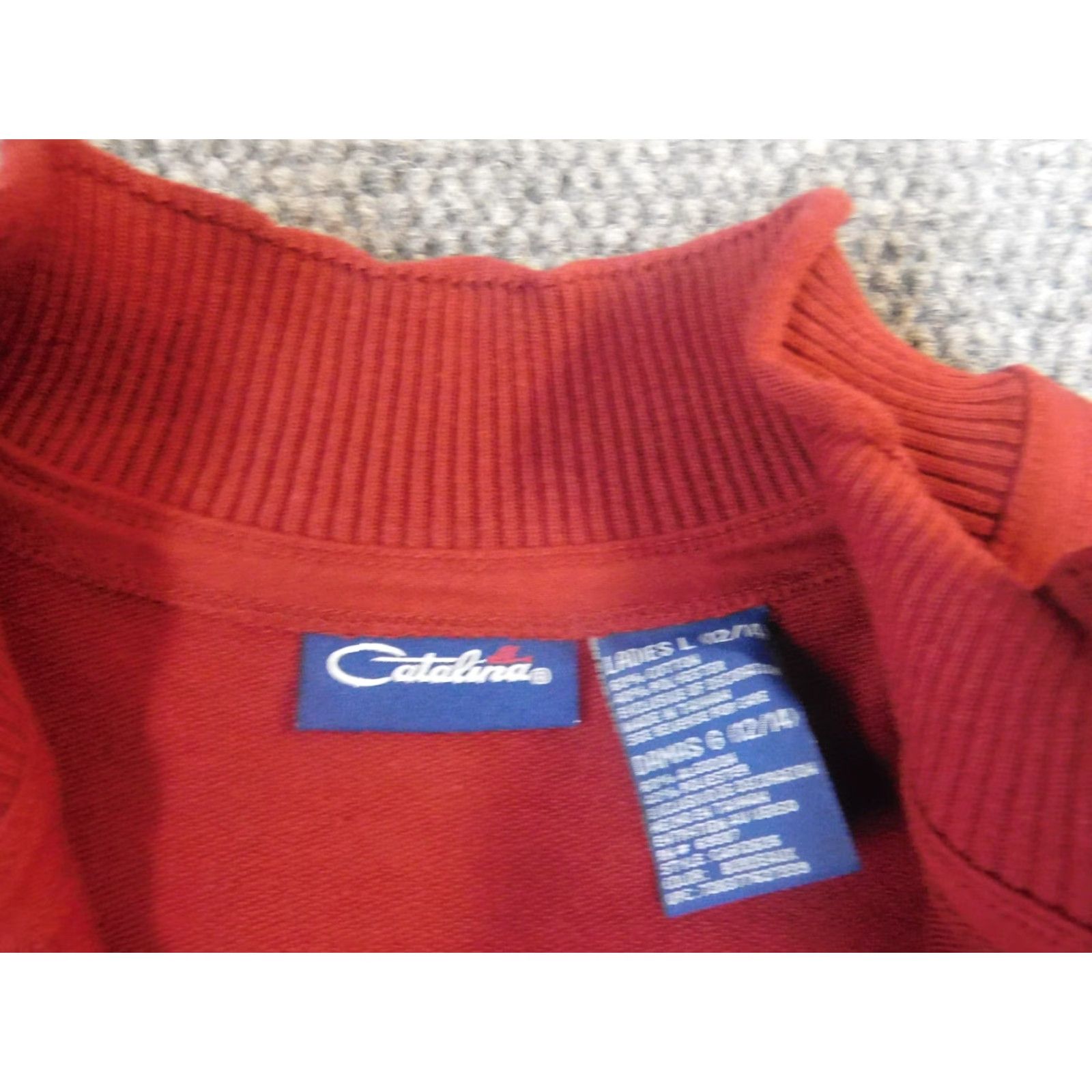 Catalina Catalina Sweater Full Zip Womens Large Red Stretch Knit Regular Ruffle Acrylic Cotton Polyester 3-Color No, wait Size L / US 10 / IT 46 - 5 Thumbnail