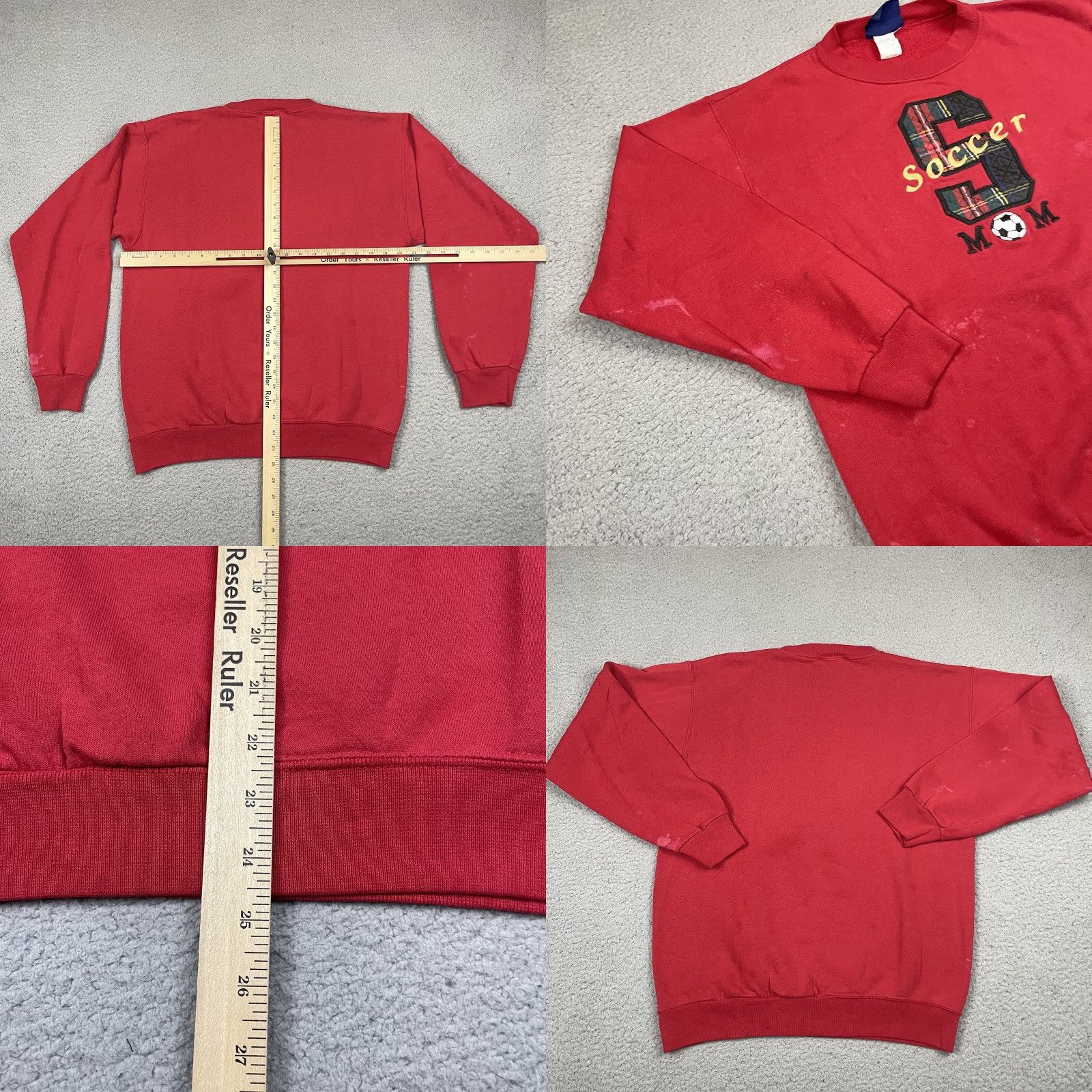 Vintage VINTAGE Oarsman Soccer Mom Sweatshirt Adult M Red Crew Neck Embroidered 90s Logo Sweatshirt Mens Girls Size US M / EU 48-50 / 2 - 8 Thumbnail