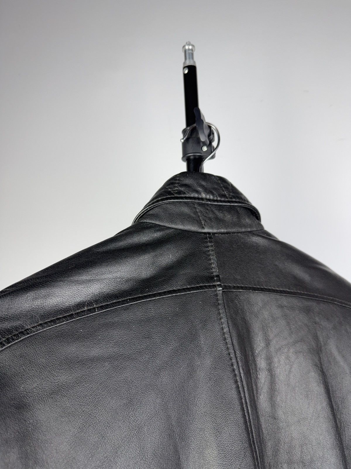 Leather Vintage 90s Genuine Leather MOTO Bomber Jacket Rock Punk Size US L / EU 52-54 / 3 - 17 Thumbnail