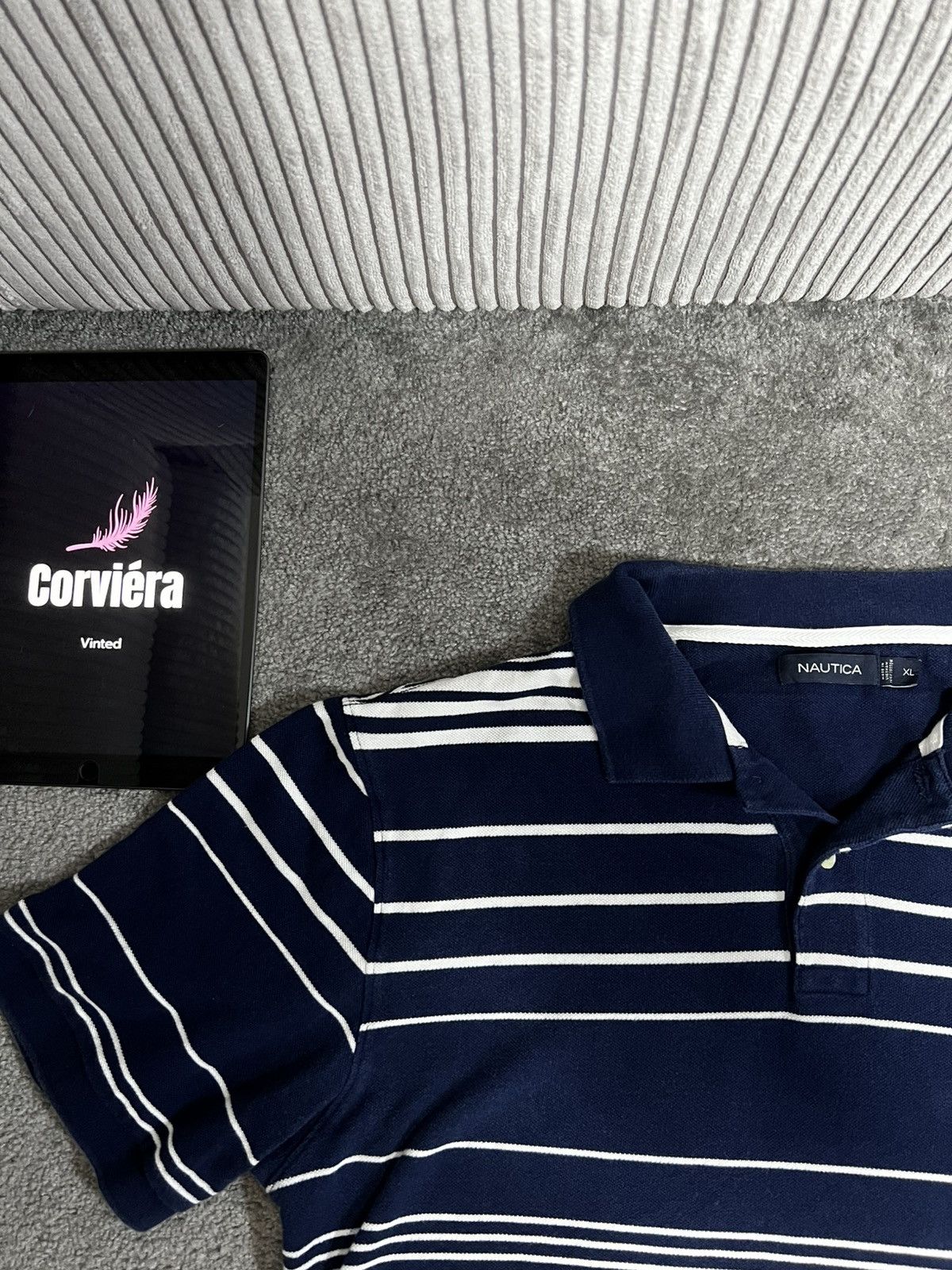 Designer × Nautica × Vintage Nautica Striped Vintage Polo Shirt Size US XL / EU 56 / 4 - 2 Thumbnail