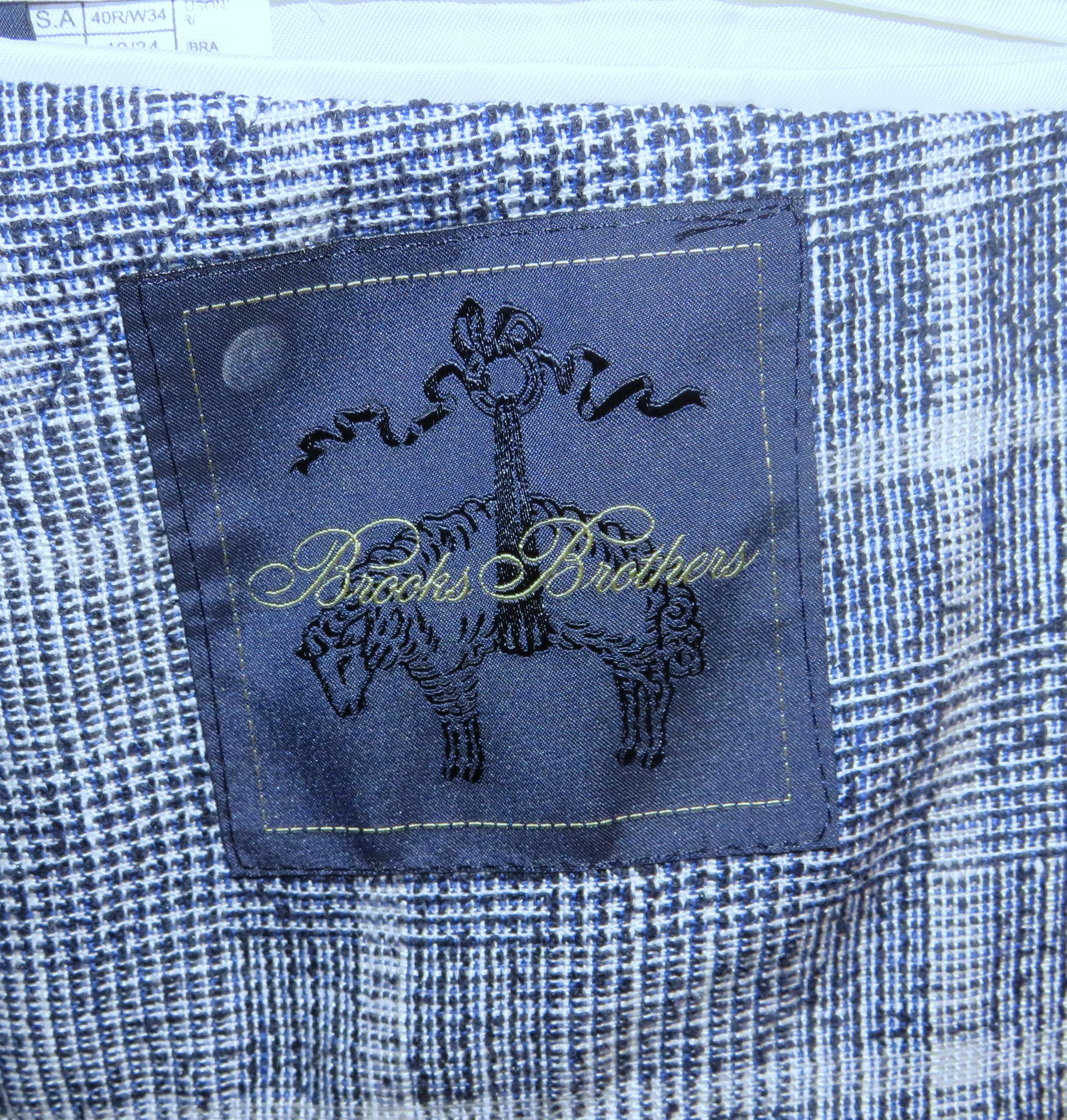 Brooks Brothers Golden Fleece Current Blue Plaid Two Button Suit 40R NWT Size 40R - 21 Thumbnail