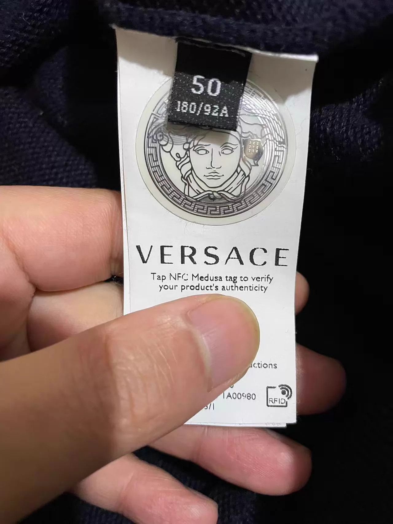 Versace Versace Runway Logo-Print Cotton-Wool Knit Sweater 99 New Size US M / EU 48-50 / 2 - 7 Thumbnail