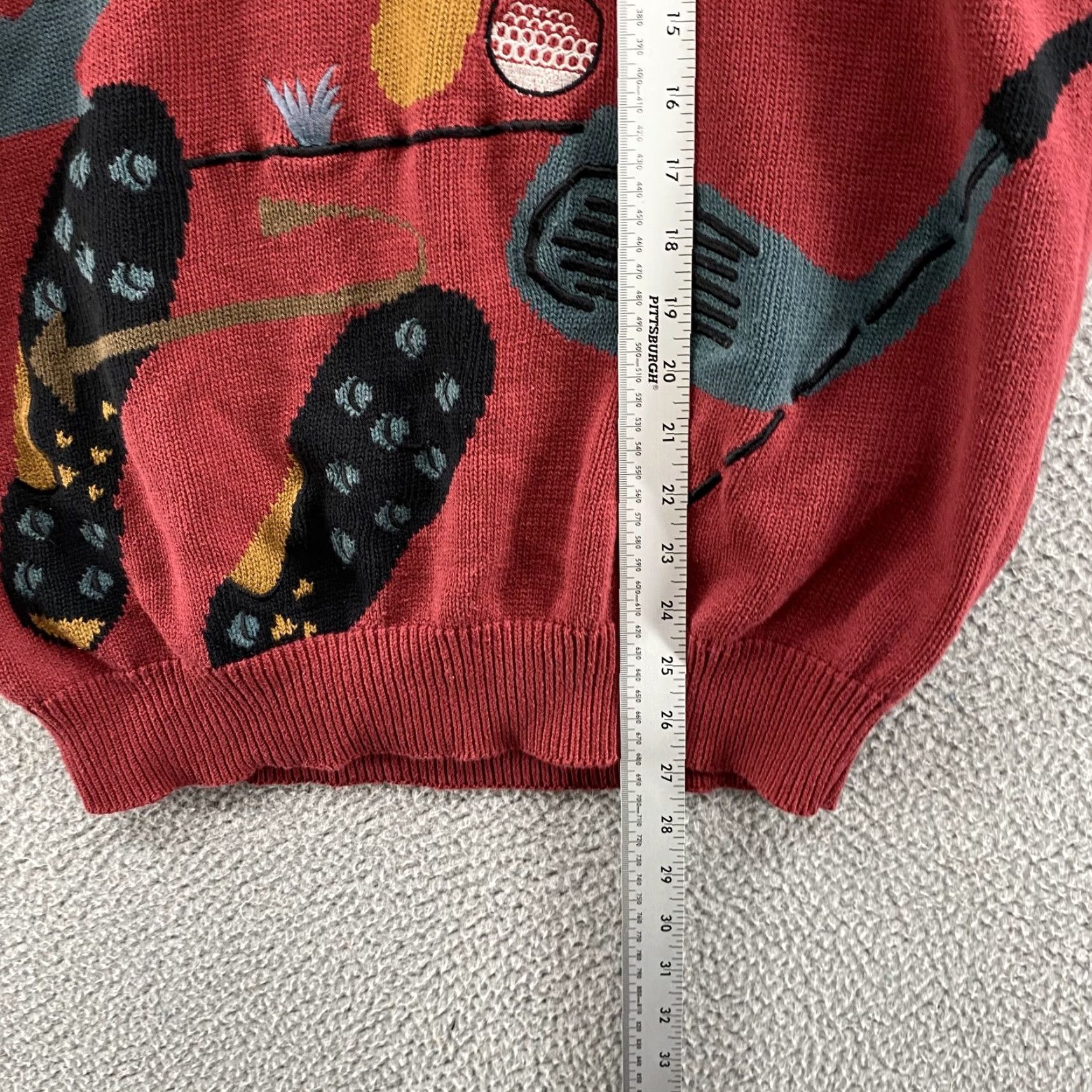 Izod VINTAGE Izod Sweater Large Red Pullover Crew Knit 90 Graphic Size US L / EU 52-54 / 3 - 6 Thumbnail