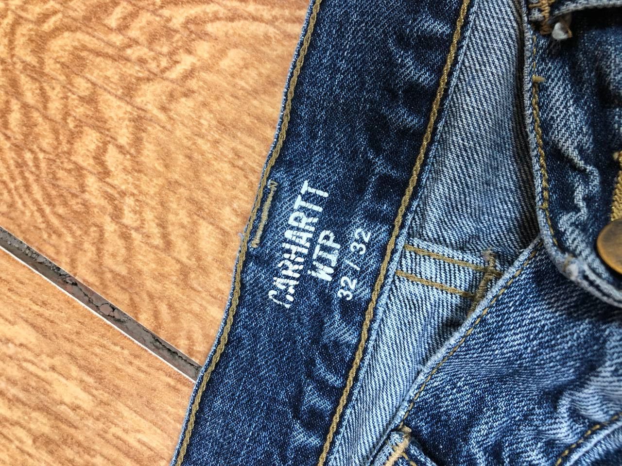 Carhartt × Japanese Brand Crazy Crash Dirty Baggy Faded Jean Japan Avant Garde Style Size US 32 / EU 48 - 22 Thumbnail