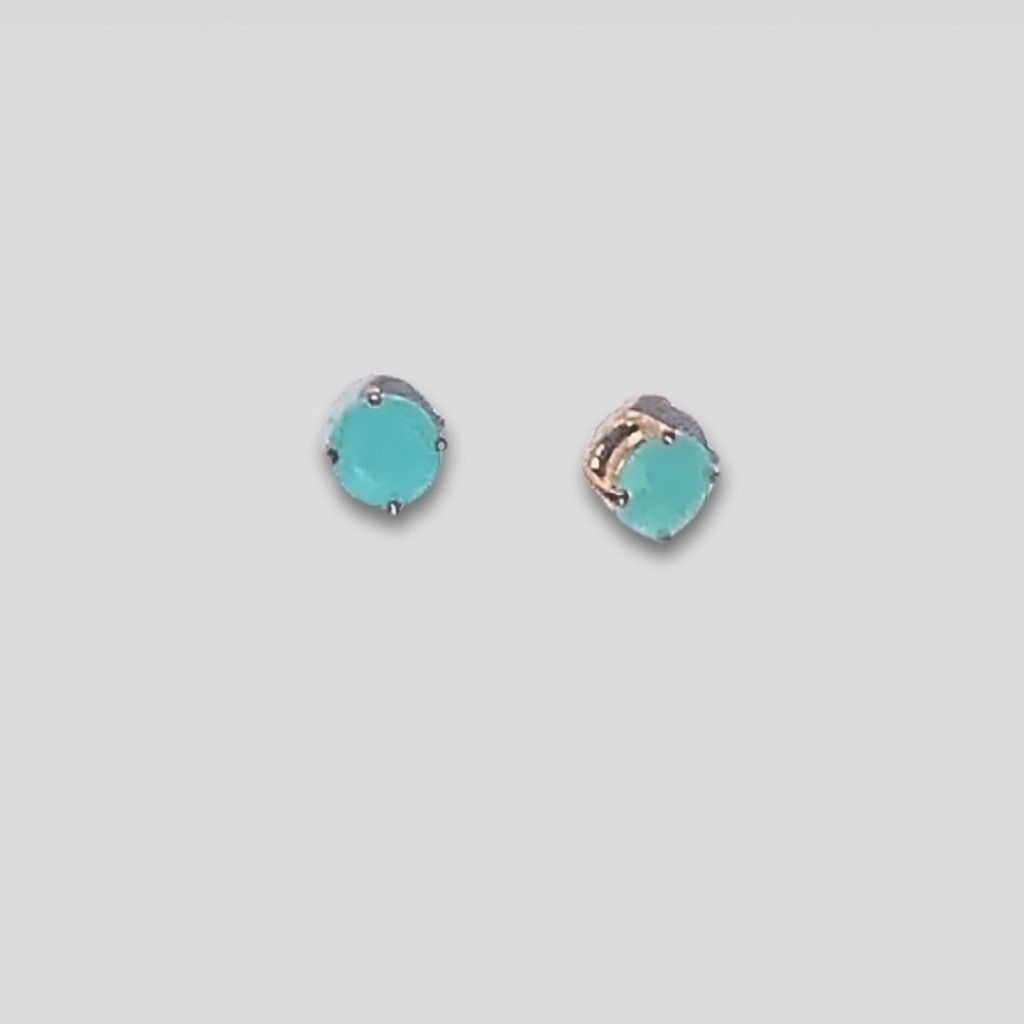 Vintage Charm Necklace & Stud Earrings Jewelry Set Gold Turquoise Size ONE SIZE - 3 Thumbnail
