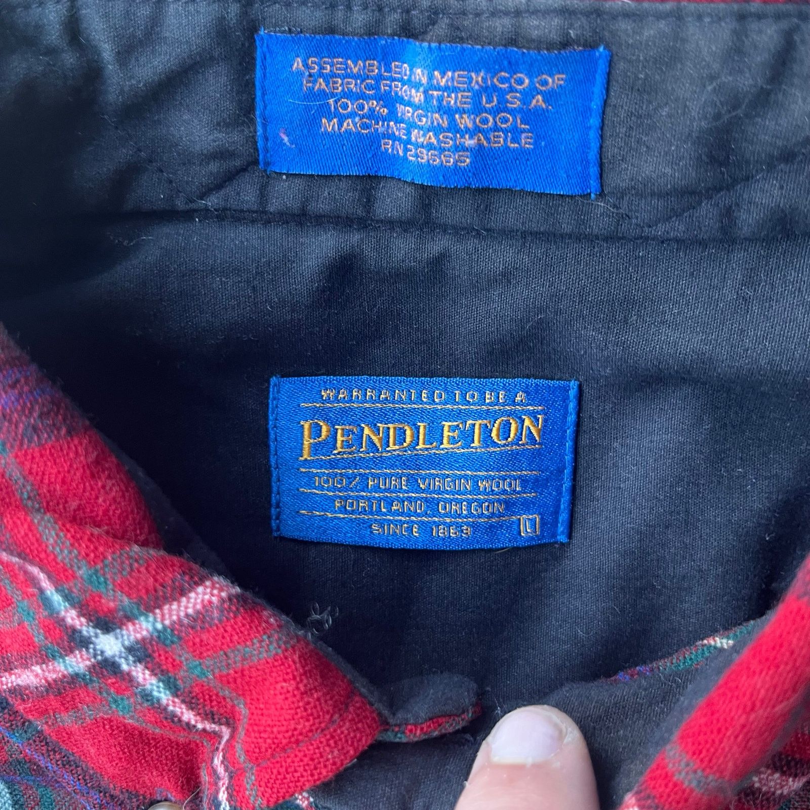 Vintage VINTAGE PENDLETON RED GREEN VIRGIN WOOL SHIRT LARGE Size US L / EU 52-54 / 3 - 4 Thumbnail