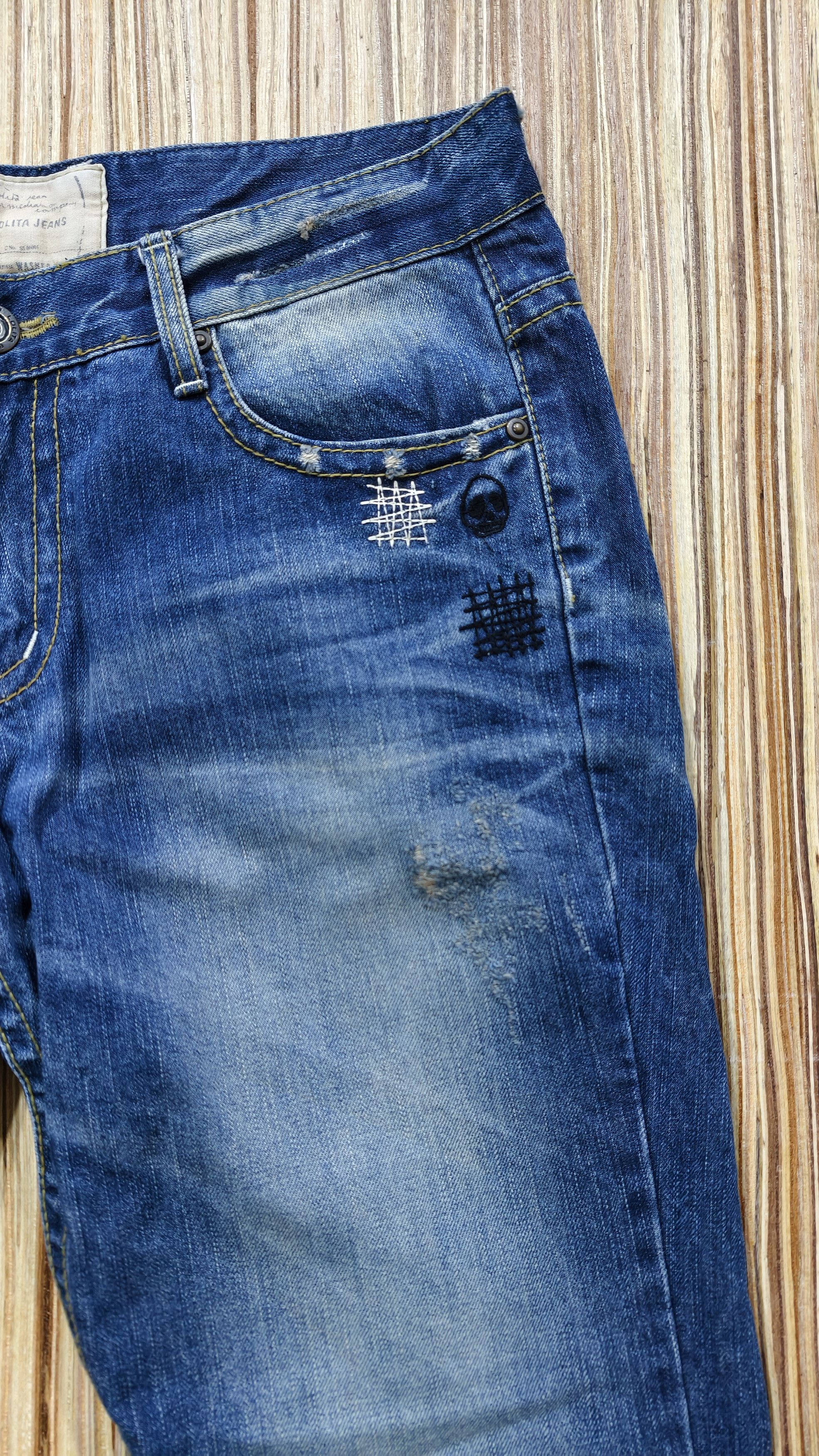 Japanese Brand Lolita skull jeans Size US 35 - 2 Thumbnail