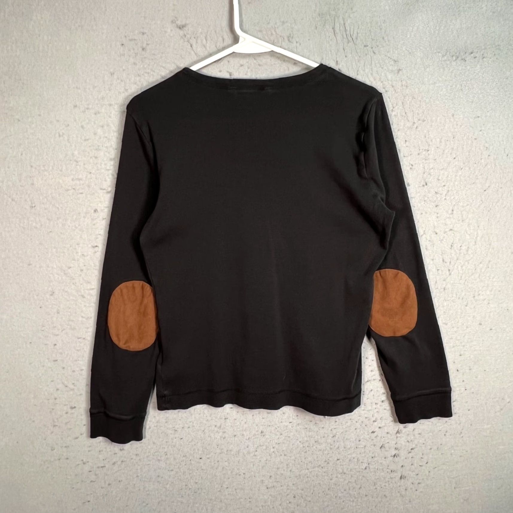 Ralph Lauren VINTAGE Lauren Ralph Lauren Black Long Sleeve Top W/ Brown Faux Suede Accents Large Womens Top L Black 90s/2000s Mens Womens? Size L / US 10 / IT 46 - 2 Thumbnail