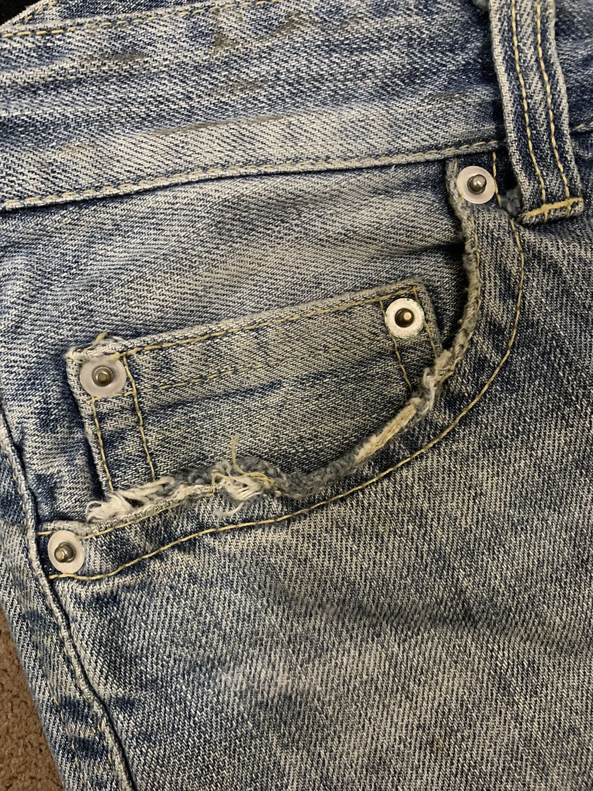 Beams Plus Vintage Japanese Brand Beams Patched Distressed Grunge Jeans Size US 29 - 5 Thumbnail