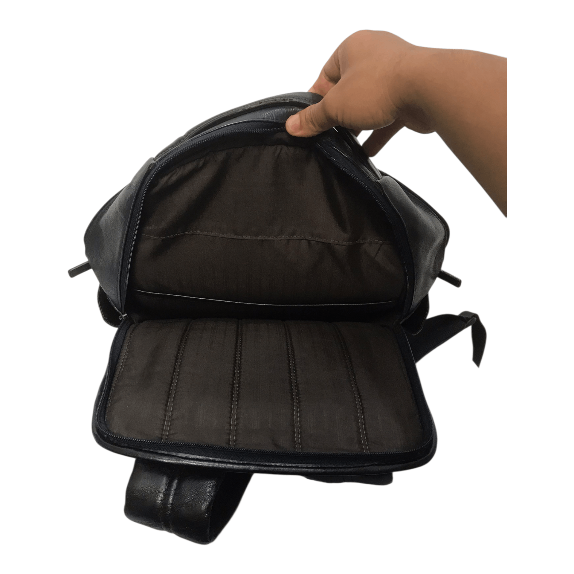 Tumi Tumi Leather Dark Blue Bagpack Size ONE SIZE - 4 Thumbnail