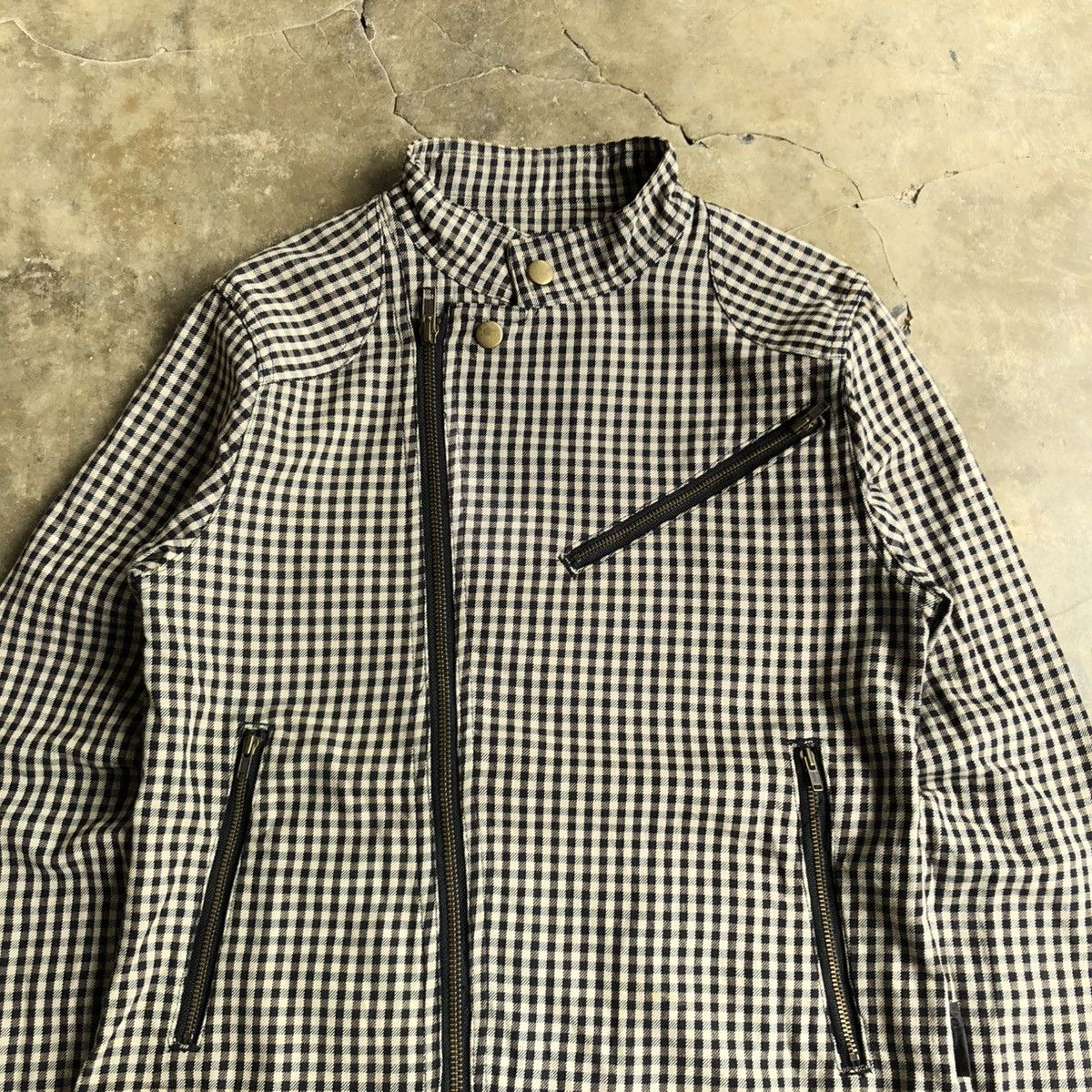 If Six Was Nine 2000s Ehypenworld Gallery Asymastrical Bikers Jacket Plaid Size US XS / EU 42 / 0 - 3 Thumbnail
