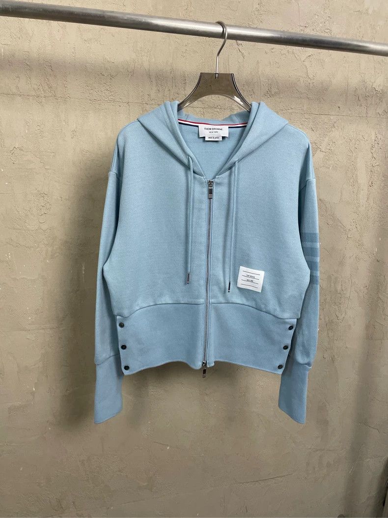 Thom Browne Haze blue new four-striped zipper jacket 2505-N