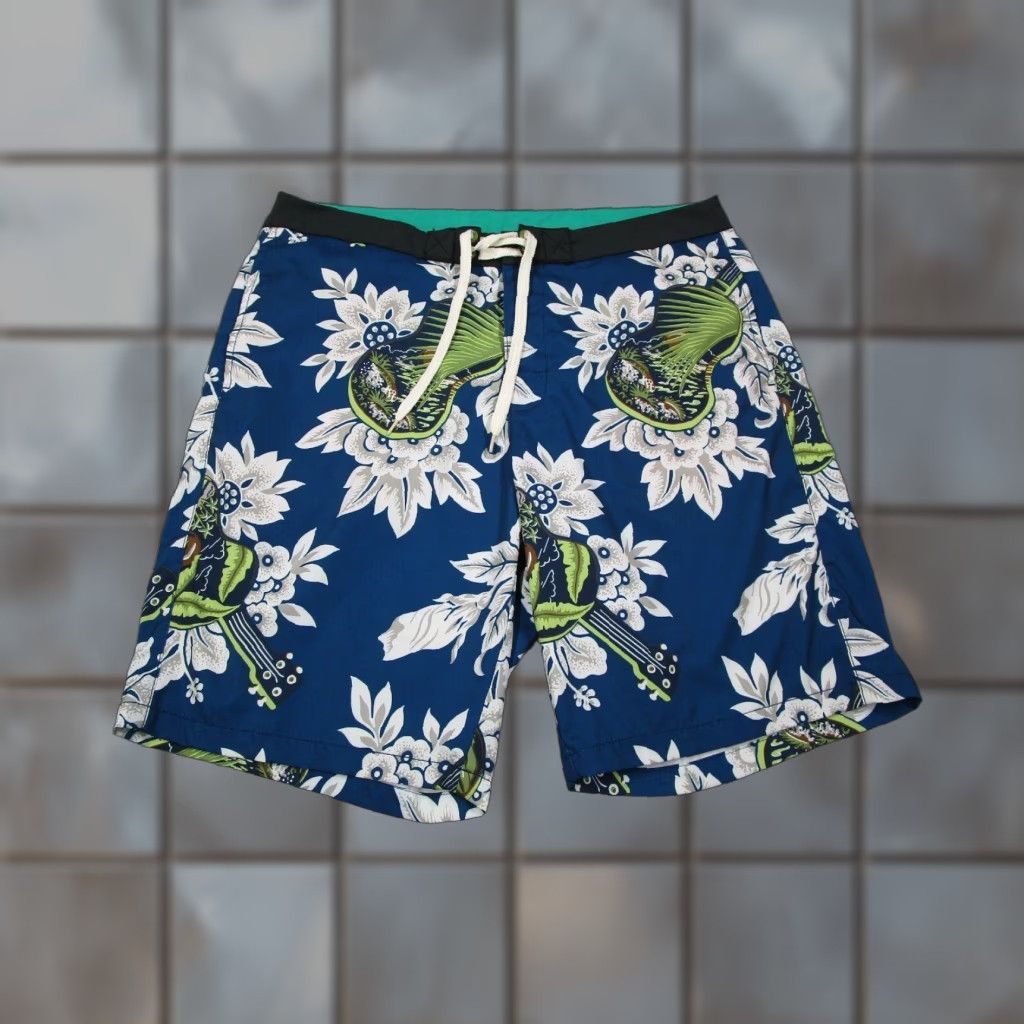 Tommy Bahama TOMMY BAHAMA Men's blue floral UNLINED board shorts w/ drawstring - polyester - 34 - blue floral pattern - Surf Swim Trunk - Beach Resort - Men Size US 34 / EU 50 - 1 Thumbnail