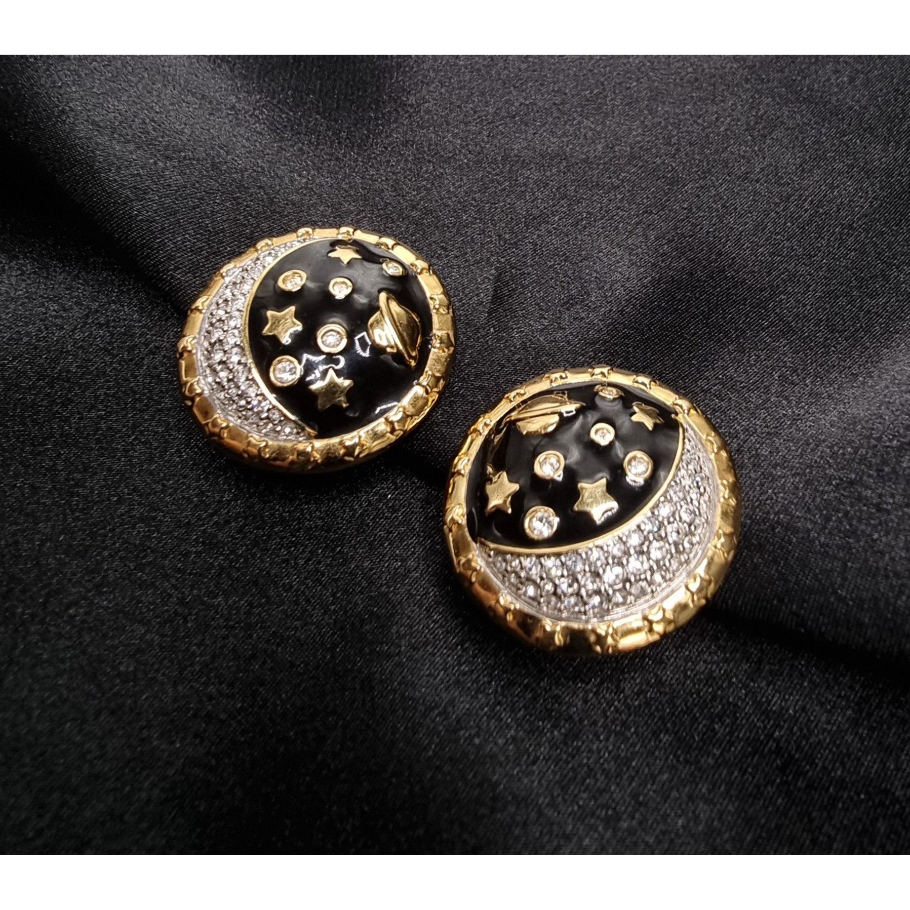 Swarovski Vintage Swarovski Early 2000s Gold-Tone Clip-On Earrings Wit Size ONE SIZE - 2 Thumbnail