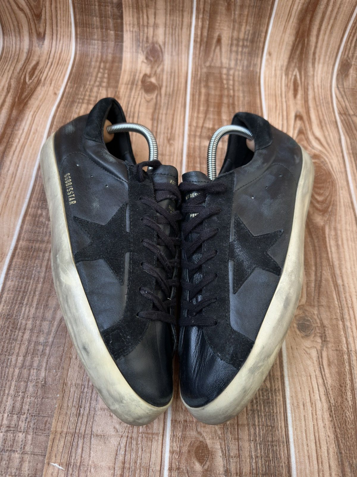 Golden Goose Golden Goose Superstar GGDB Black Leather Low Top Sneaks Size US 11 / EU 44 - 6 Thumbnail