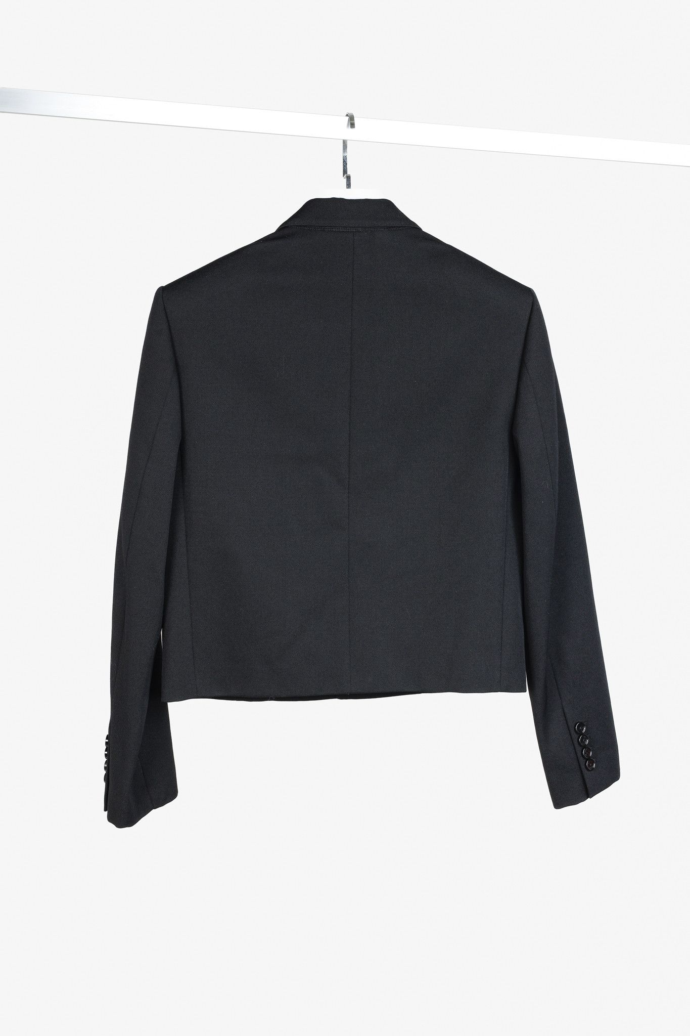 Celine Celine Black Cropped Wool Blazer Jacket Size M / US 6-8 / IT 42-44 - 2 Thumbnail