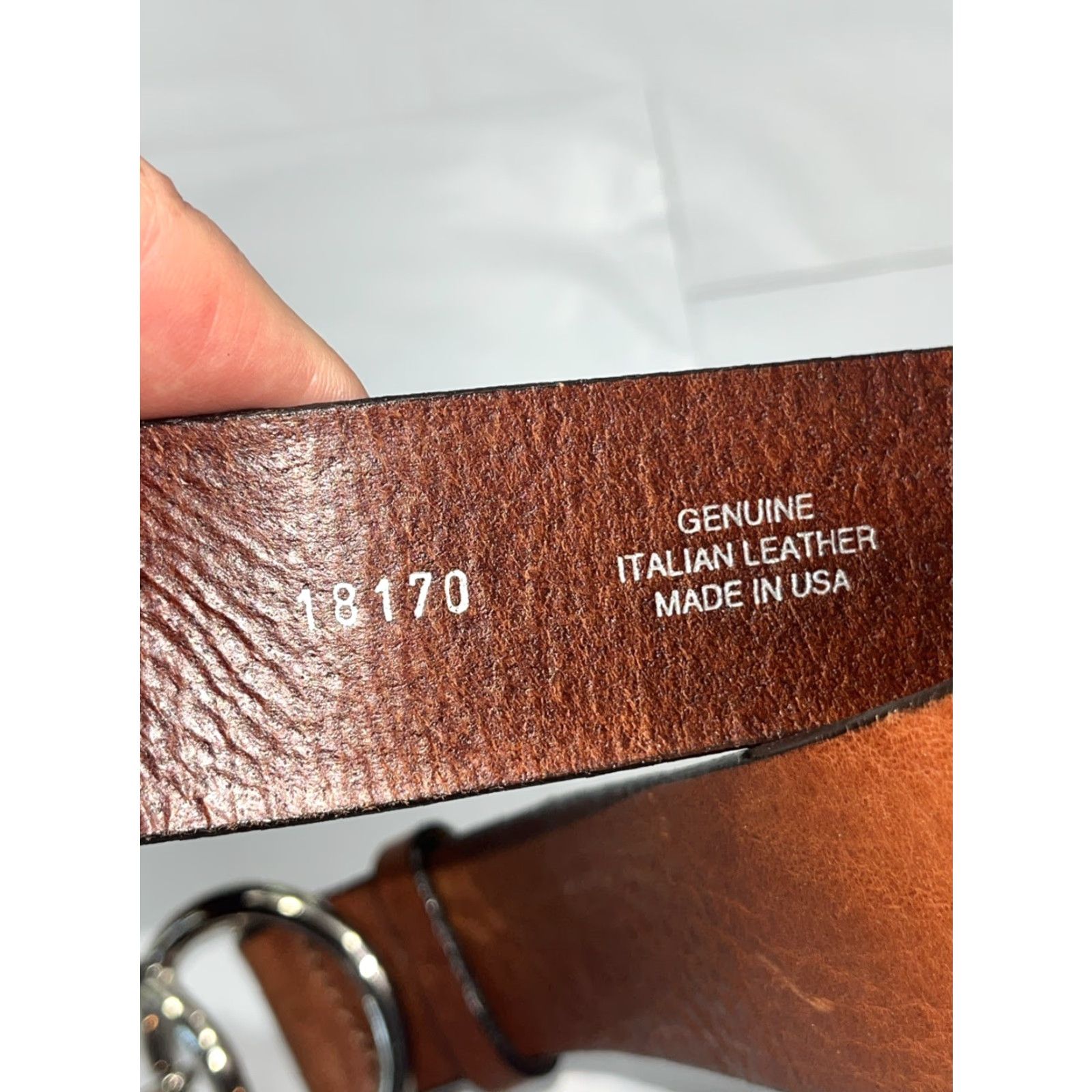 Old Navy Old Navy Belt—Brown Leather Belt Women’s Medium 25-31” Adjustable Buckle Italian Leather USA Made Size ONE SIZE - 6 Thumbnail
