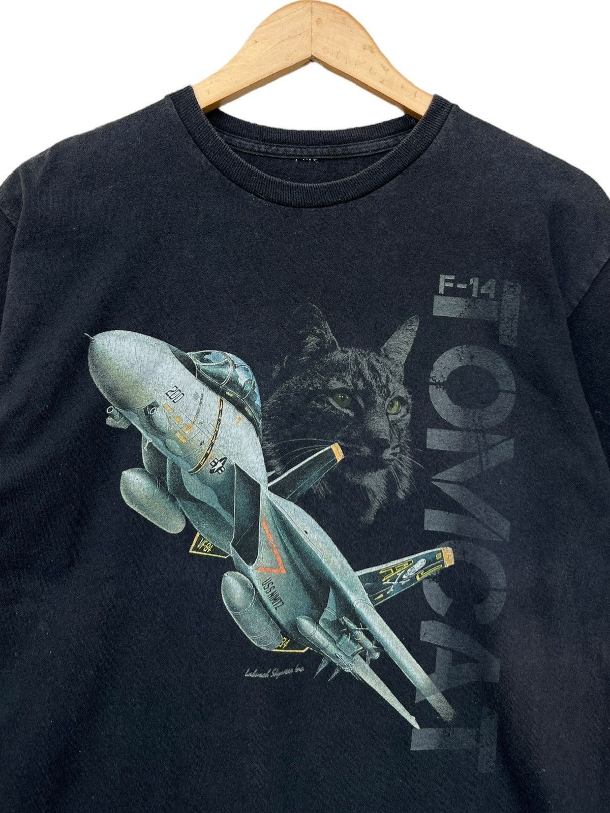 Vintage Vintage Y2K F14 Tomcat Fighter Jet USAF Tees Size US M / EU 48-50 / 2 - 2 Thumbnail