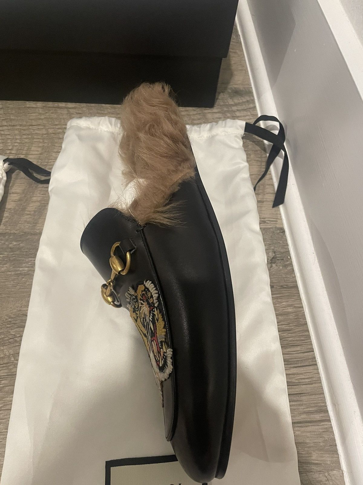 Gucci Gucci Princetown Fur Black Leather Rare Sold Out Size US 9 / EU 42 - 14 Thumbnail