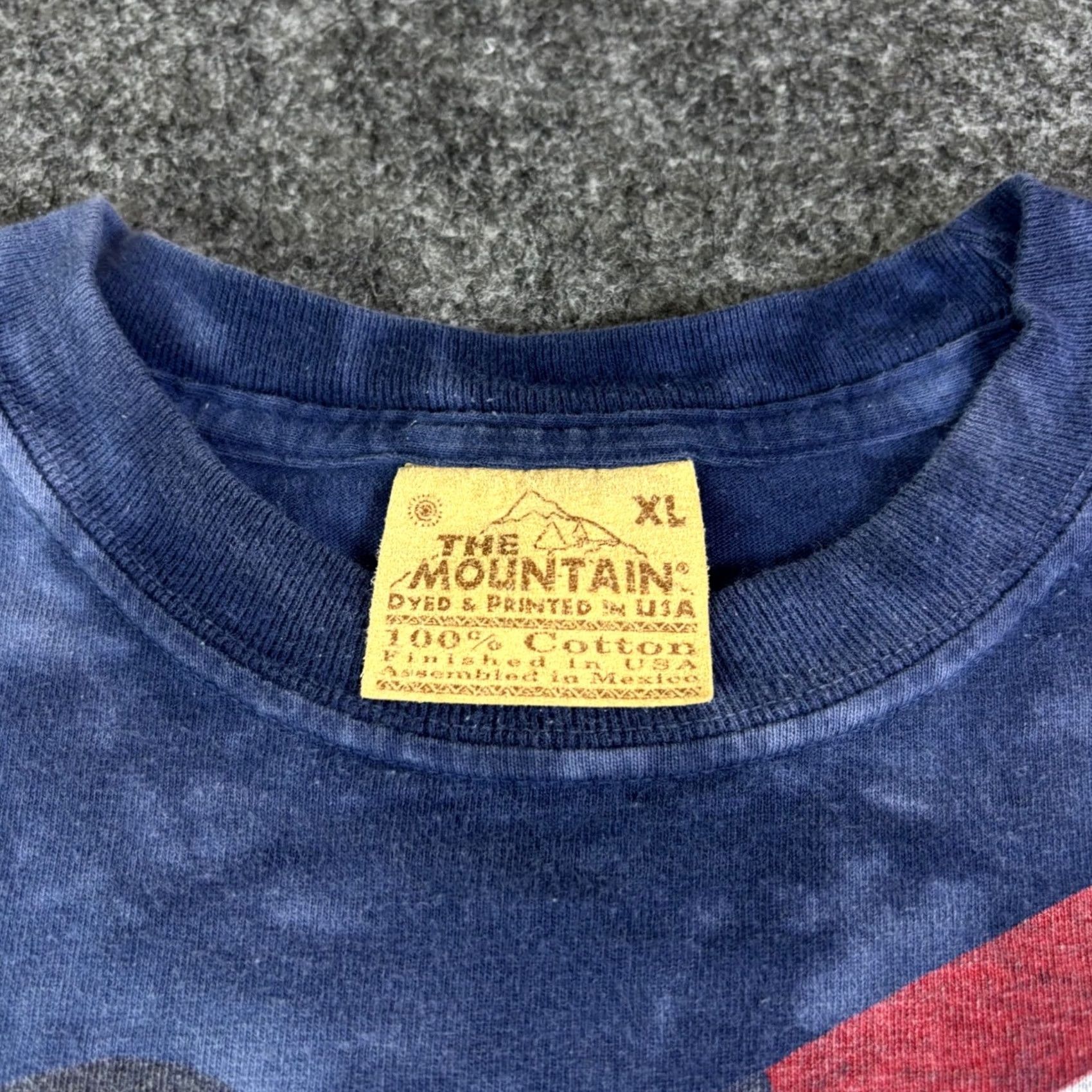 The Mountain The Mountain Bald Eagle American Flag Tie Dye T-Shirt Blue XL Mens Blue Shirt Graphic Print Stars Countries Retro Nature Animals Size US XL / EU 56 / 4 - 5 Thumbnail
