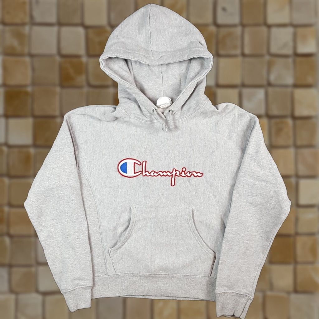 Champion Champion Hooded Sweatshirt Size S Hoodie Spell Out Logo Reverse Weave Gray 90s Grunge Skate Athletic Men Size US S / EU 44-46 / 1 - 1 Thumbnail