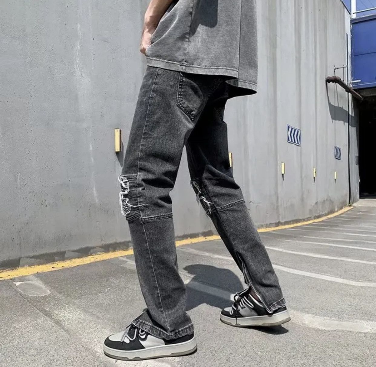 Japanese Brand Y2K Fashion Stretch Slim Ripped Jeans Size US 32 / EU 48 - 3 Thumbnail
