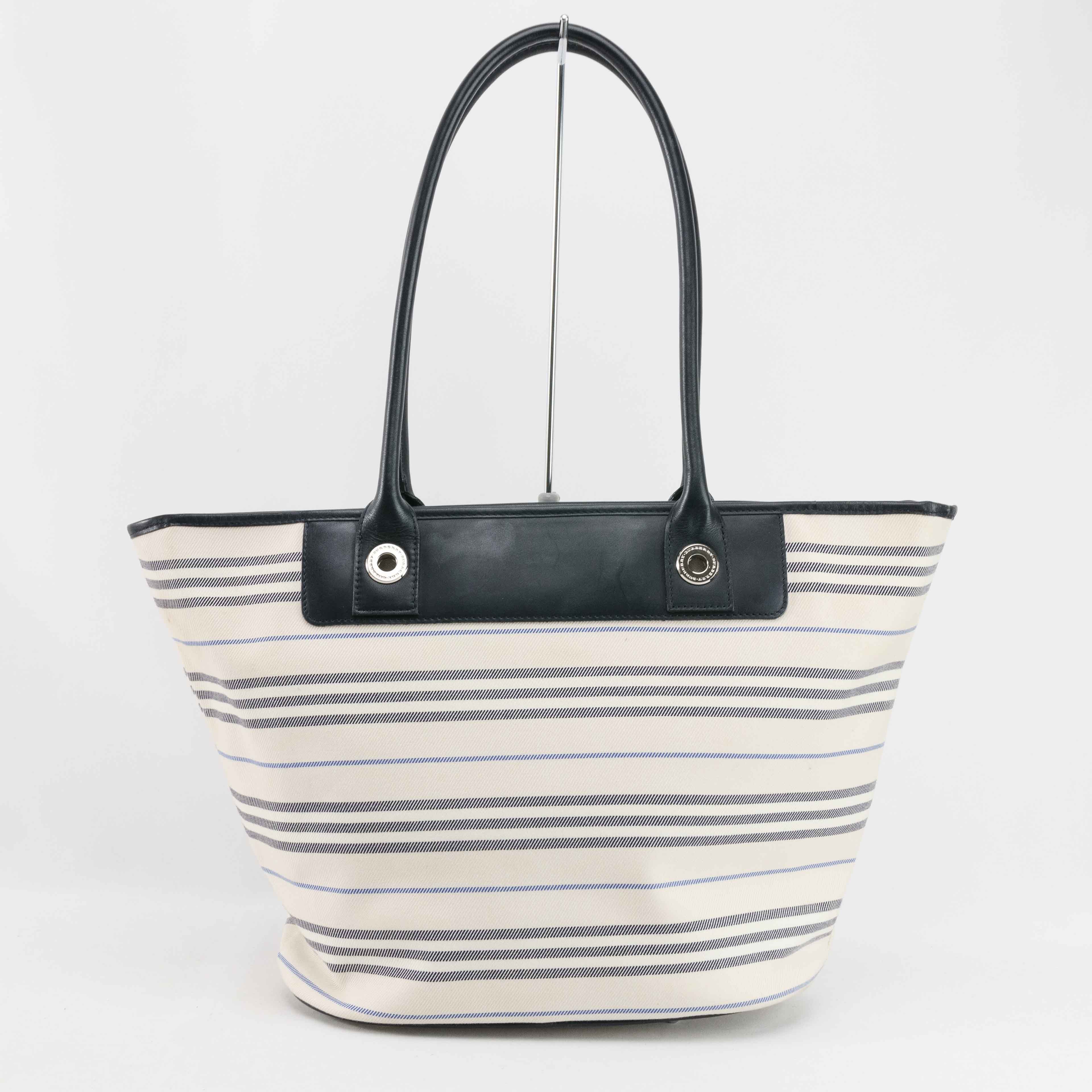Burberry Burberry Striped Canvas Leather Tote Bag Size ONE SIZE - 3 Thumbnail