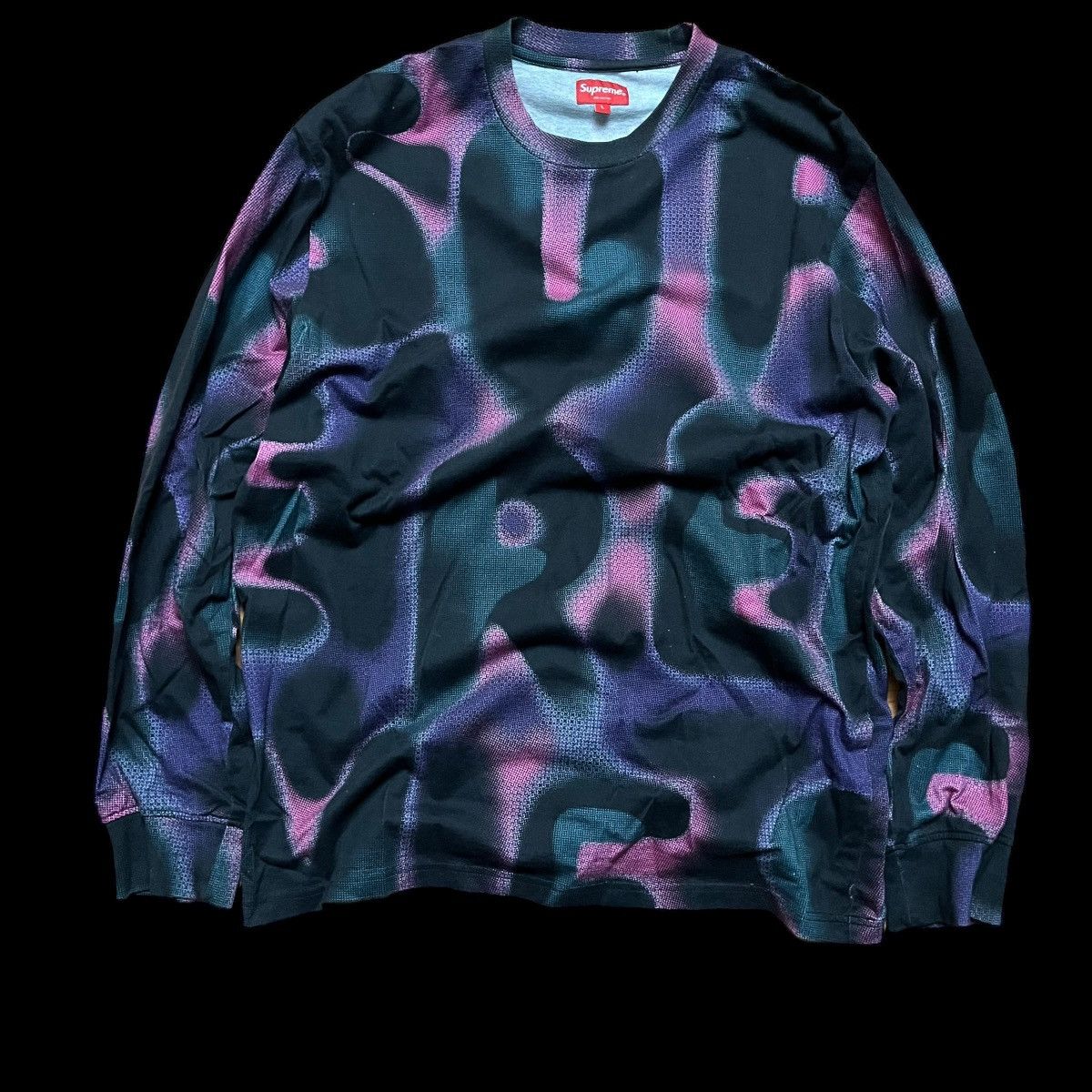 image of Supreme Half Tone L/s Long Sleeve T-Shirt Size Large, Men's