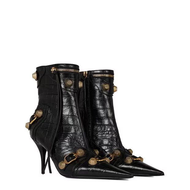 Balenciaga o1g2r1mq0924 Ankle Boots in Black & Gold Size US 7 / IT 37 - 3 Thumbnail