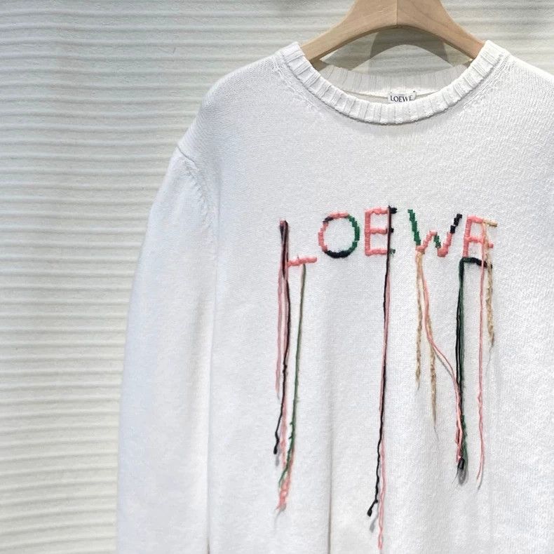 Loewe LOEWE Cable knit sweater with tassel logo Size L / US 10 / IT 46 - 3 Thumbnail