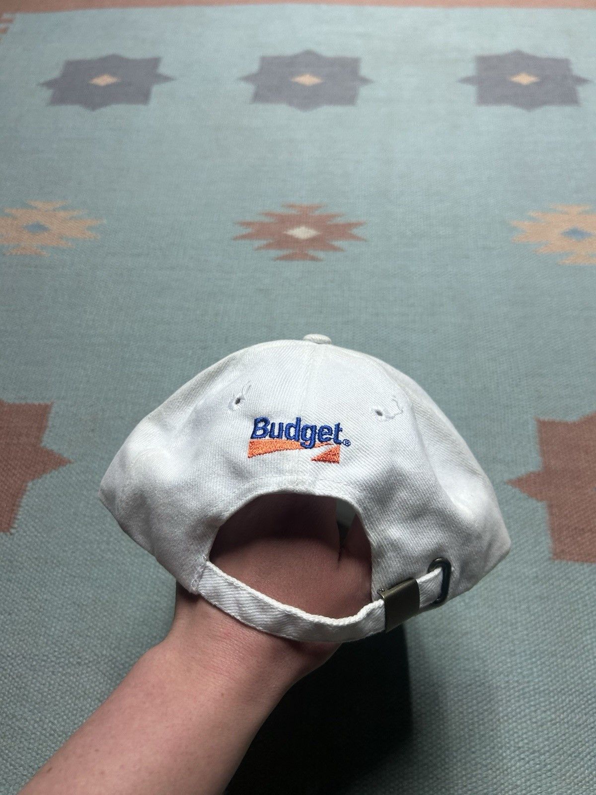 Vintage Vtg strapback hat budget trucking rental perfect drive white Size ONE SIZE - 5 Thumbnail