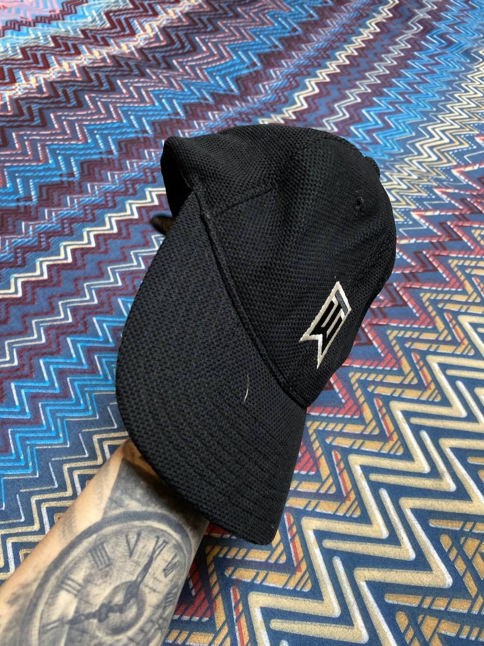 Nike × Vintage Mens Vintage Nike Cap big logo streetwear y2k rare drill Size ONE SIZE - 10 Thumbnail